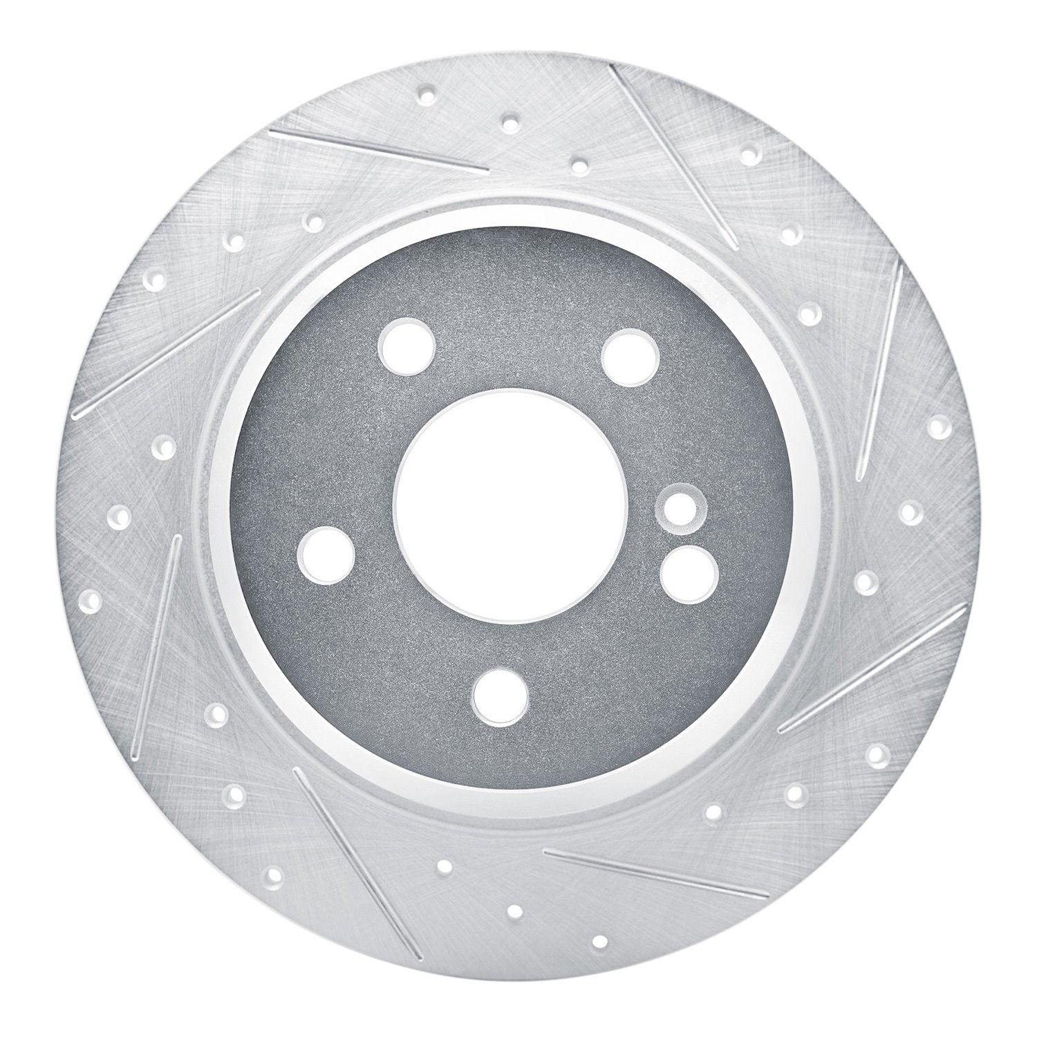631-63071R Drilled/Slotted Brake Rotor [Silver], 2003-2006 Mercedes-Benz, Position: Rear Right