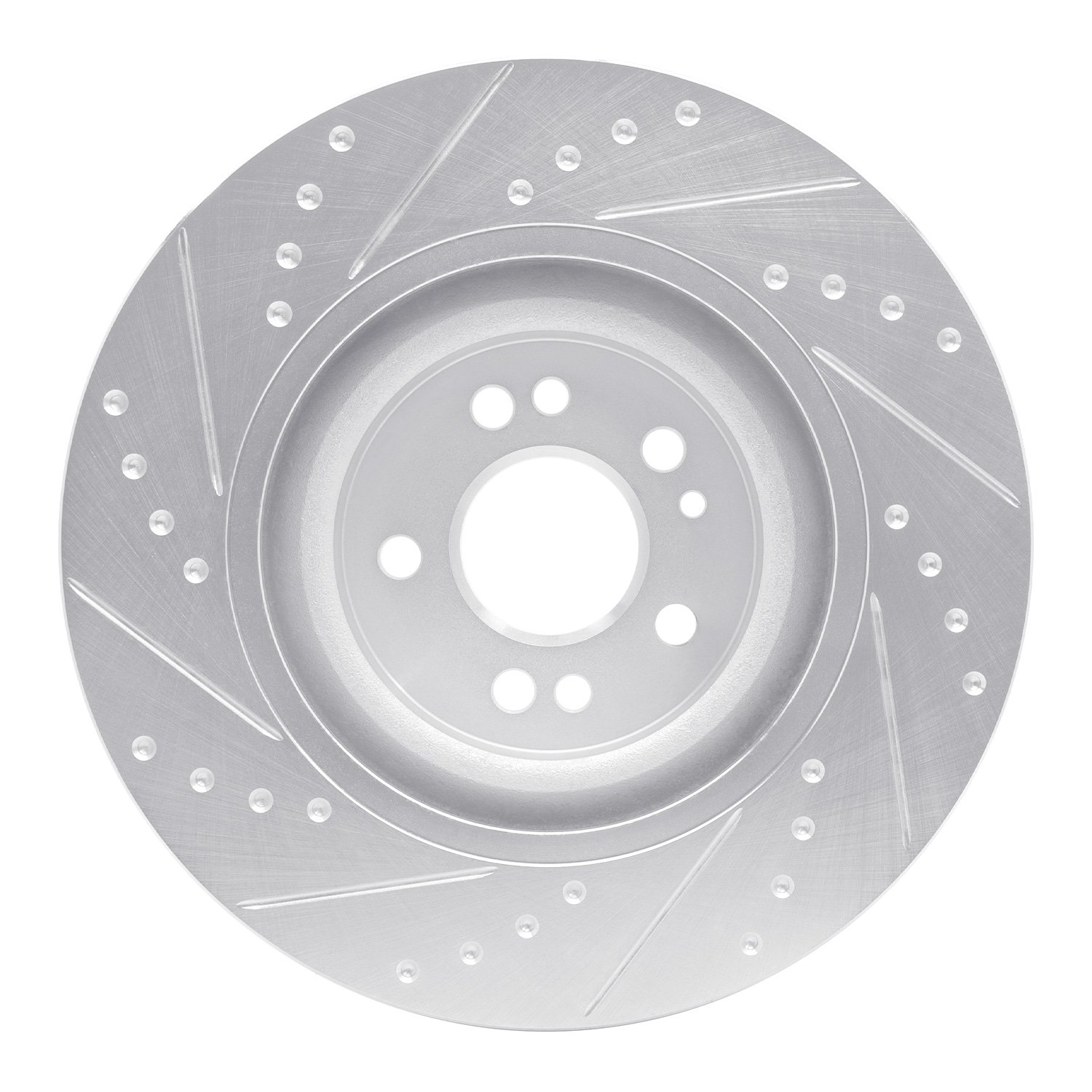 631-63124R Drilled/Slotted Brake Rotor [Silver], 2000-2005 Mercedes-Benz, Position: Front Right