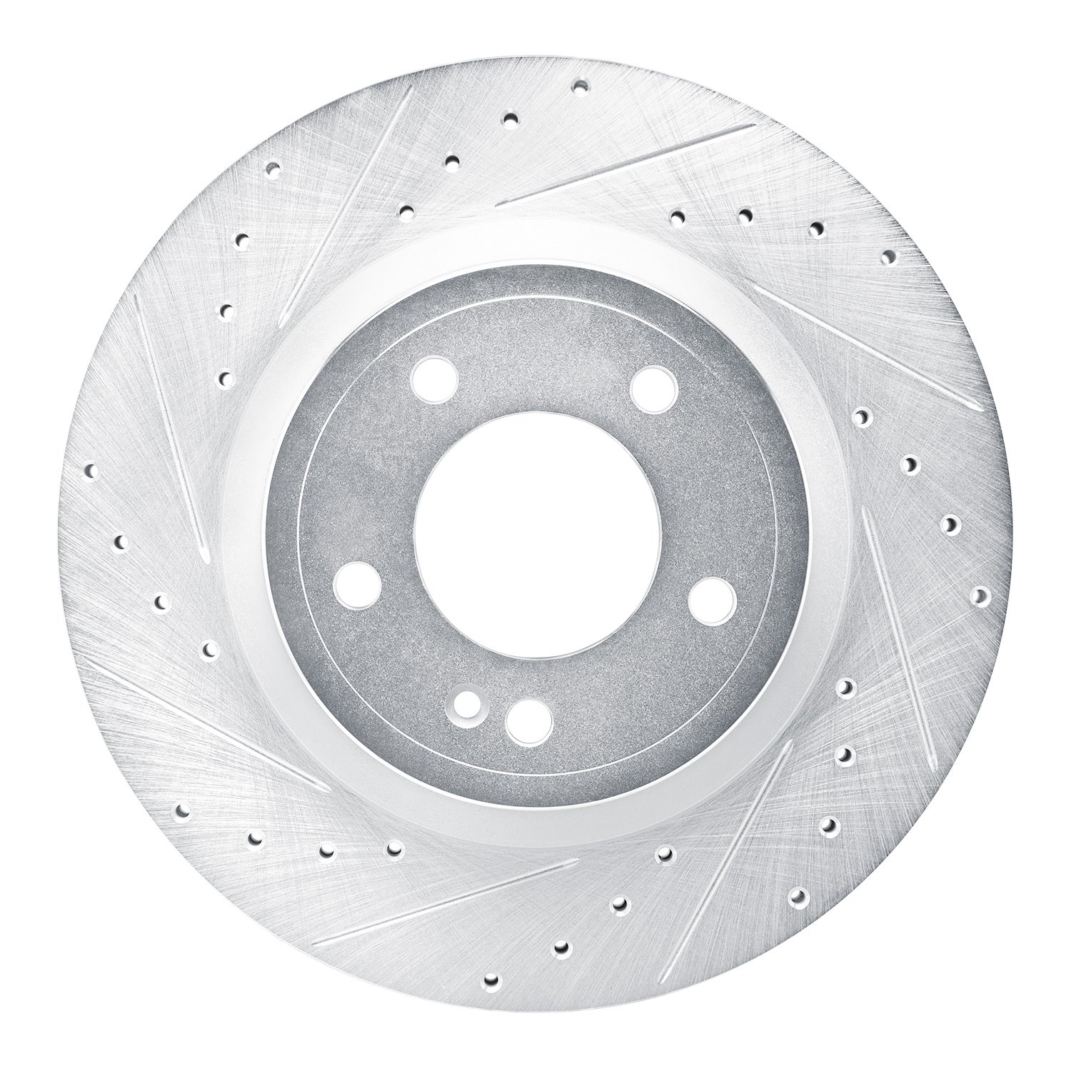 631-63177L Drilled/Slotted Brake Rotor [Silver], Fits Select Mercedes-Benz, Position: Rear Left