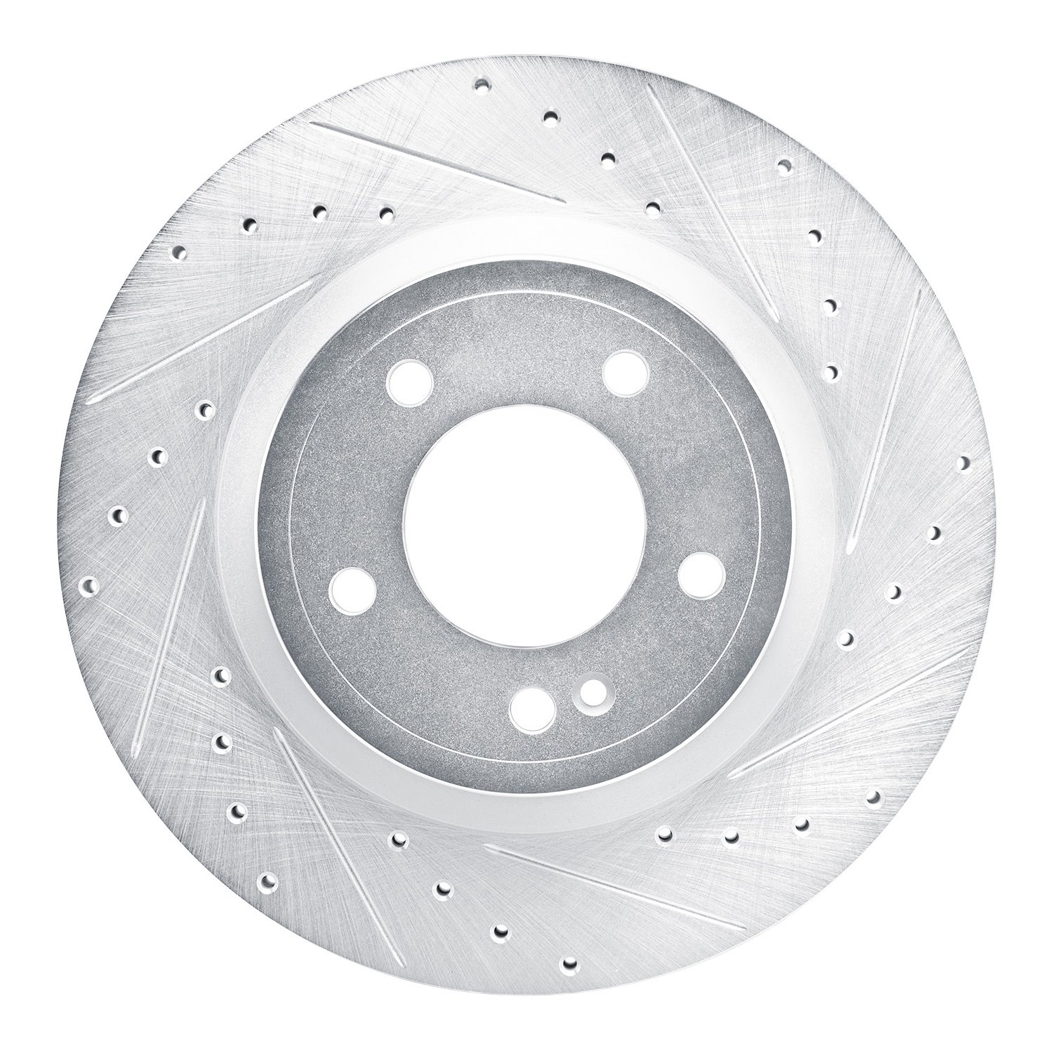 631-63177R Drilled/Slotted Brake Rotor [Silver], Fits Select Mercedes-Benz, Position: Rear Right