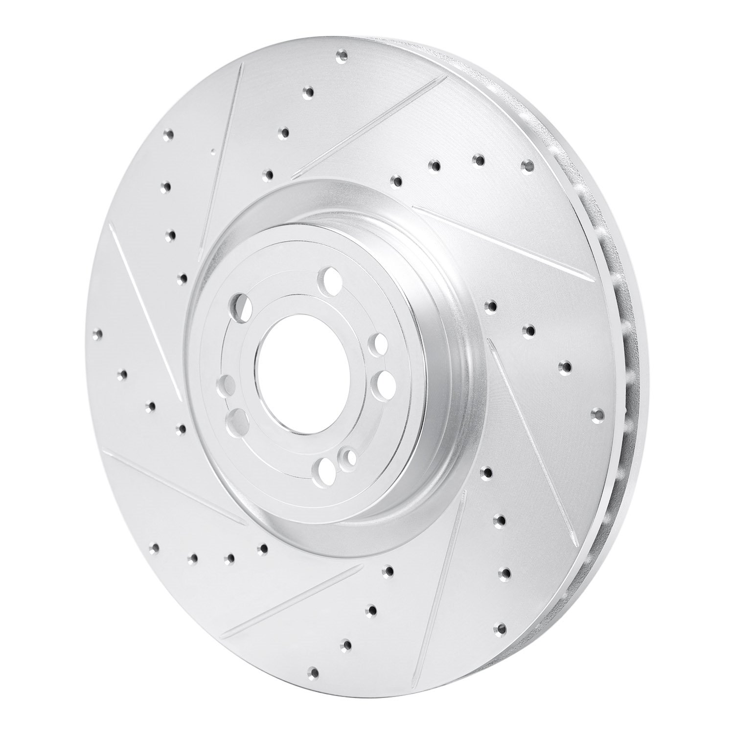 631-63180L Drilled/Slotted Brake Rotor [Silver], Fits Select Mercedes-Benz, Position: Front Left