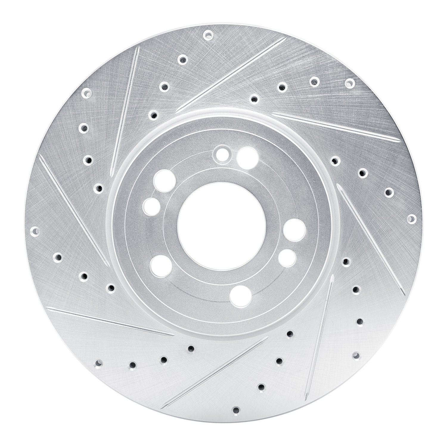 631-63181L Drilled/Slotted Brake Rotor [Silver], Fits Select Mercedes-Benz, Position: Front Left