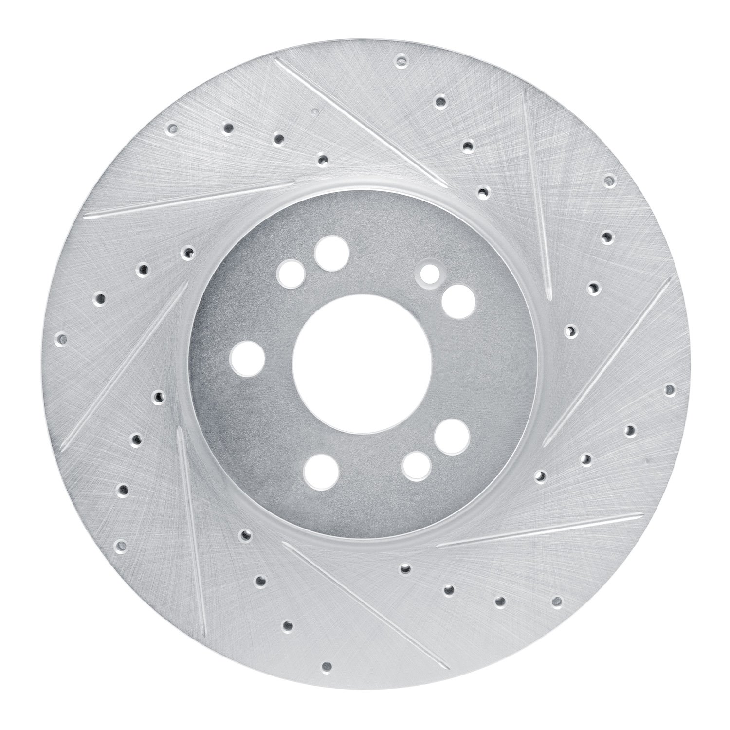 631-63181R Drilled/Slotted Brake Rotor [Silver], Fits Select Mercedes-Benz, Position: Front Right