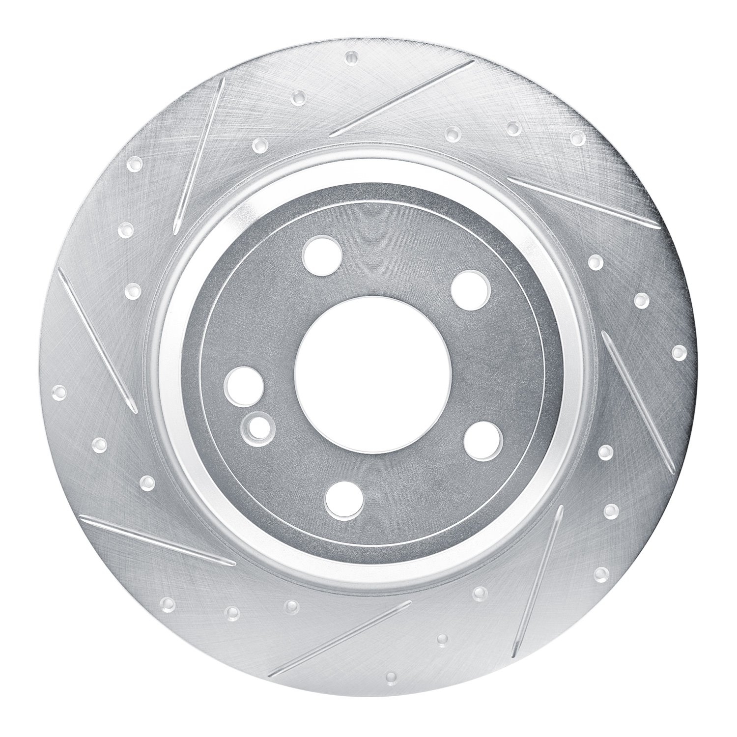 631-63182L Drilled/Slotted Brake Rotor [Silver], Fits Select Mercedes-Benz, Position: Rear Left