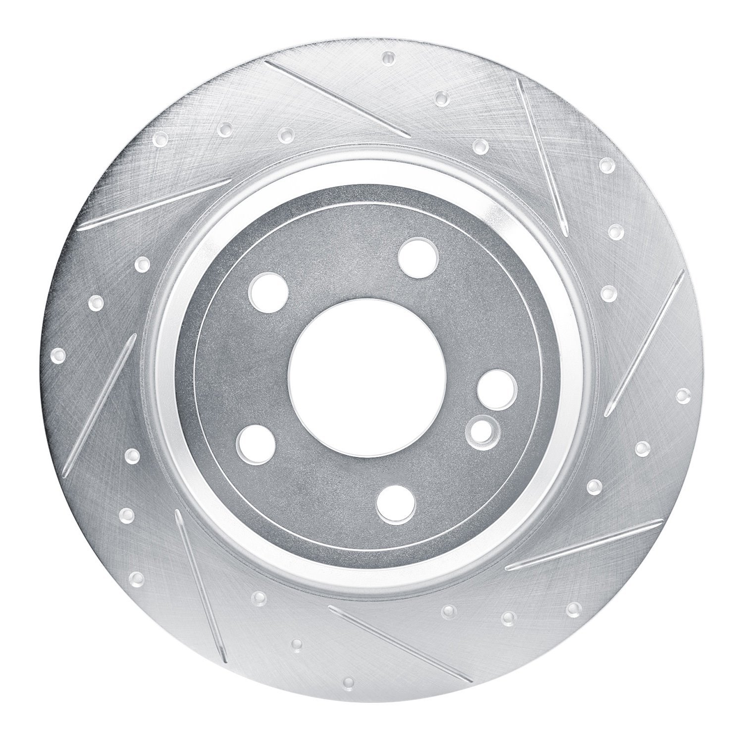 631-63182R Drilled/Slotted Brake Rotor [Silver], Fits Select Mercedes-Benz, Position: Rear Right