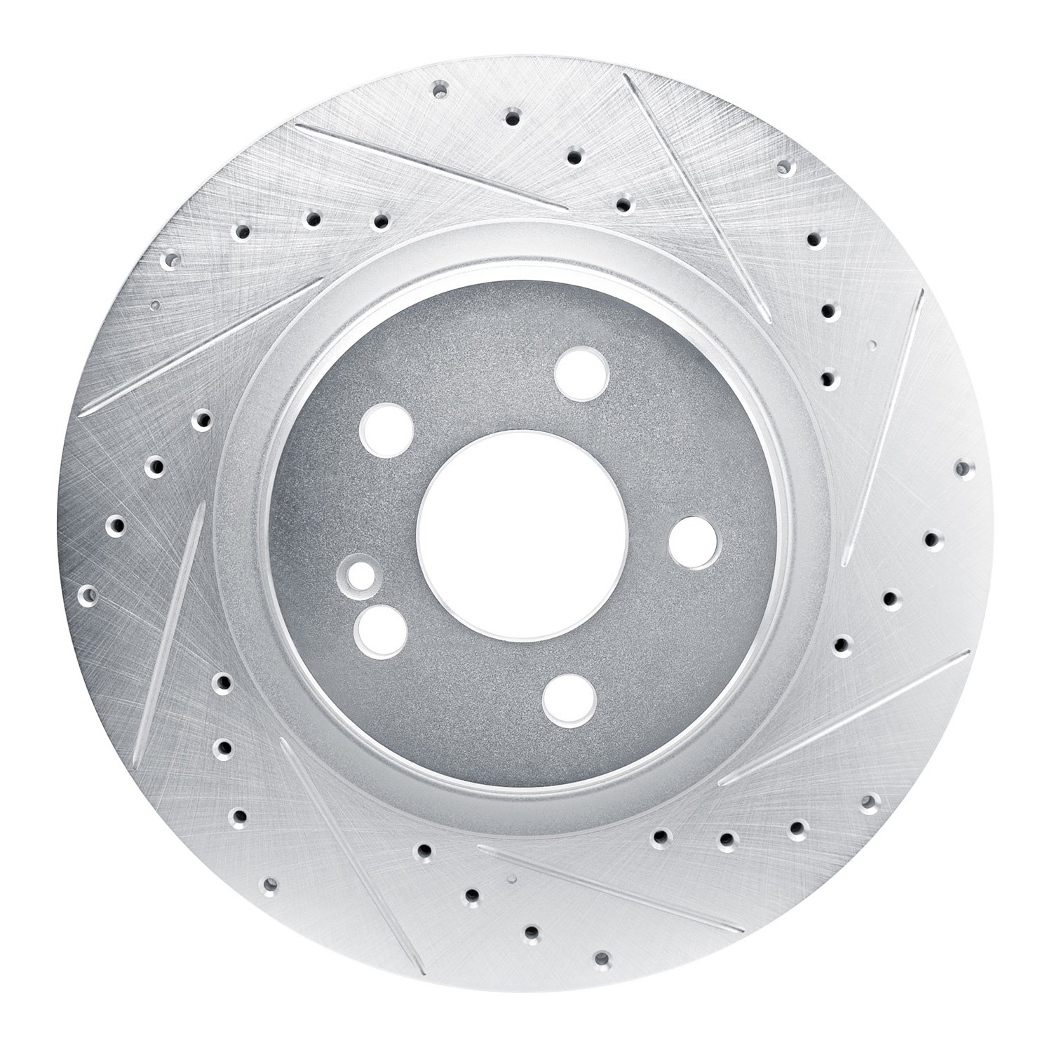 631-63183R Drilled/Slotted Brake Rotor [Silver], Fits Select Mercedes-Benz, Position: Rear Right