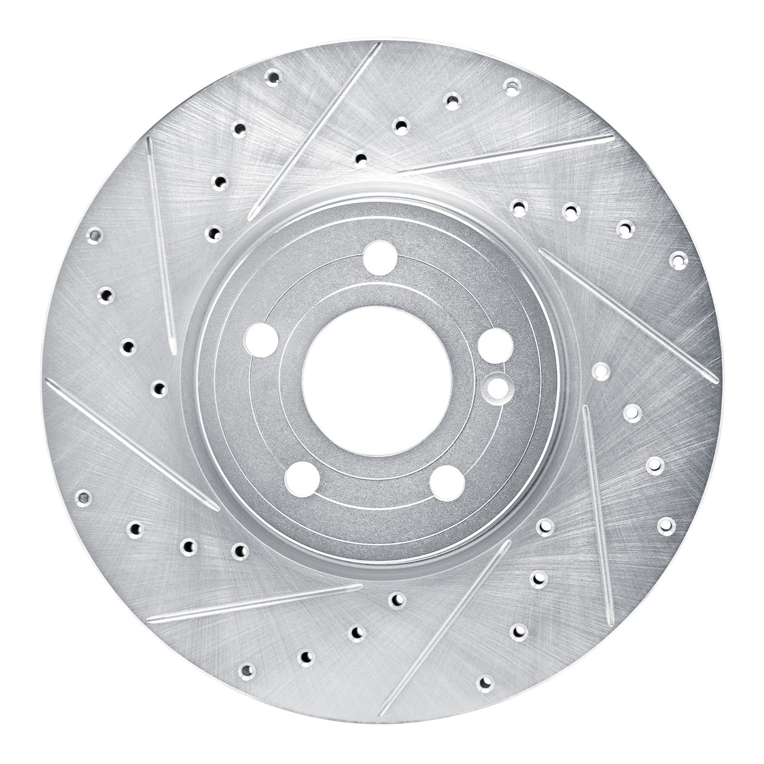 631-63186L Drilled/Slotted Brake Rotor [Silver], Fits Select Mercedes-Benz, Position: Front Left