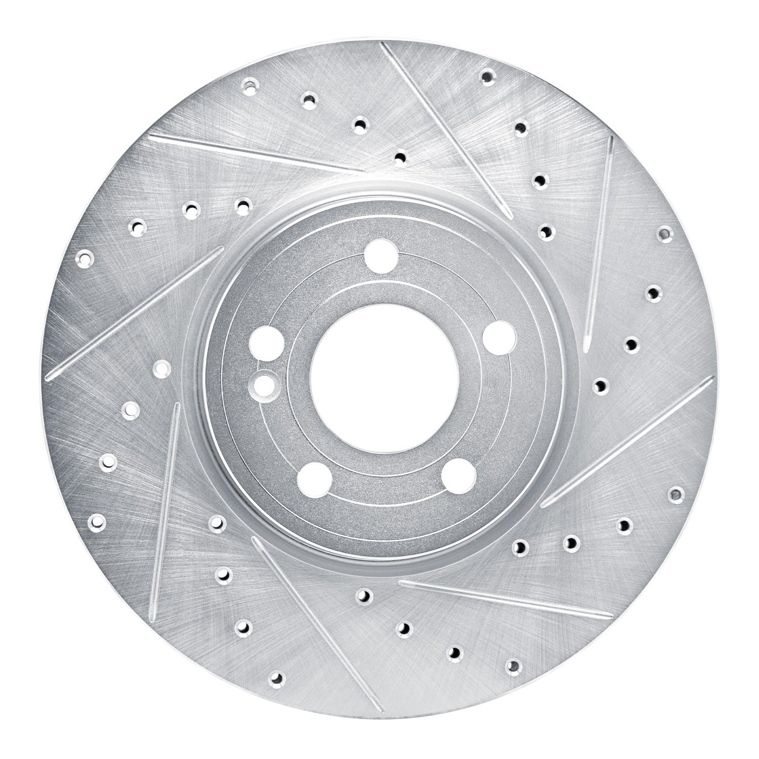 631-63186R Drilled/Slotted Brake Rotor [Silver], Fits Select Mercedes-Benz, Position: Front Right