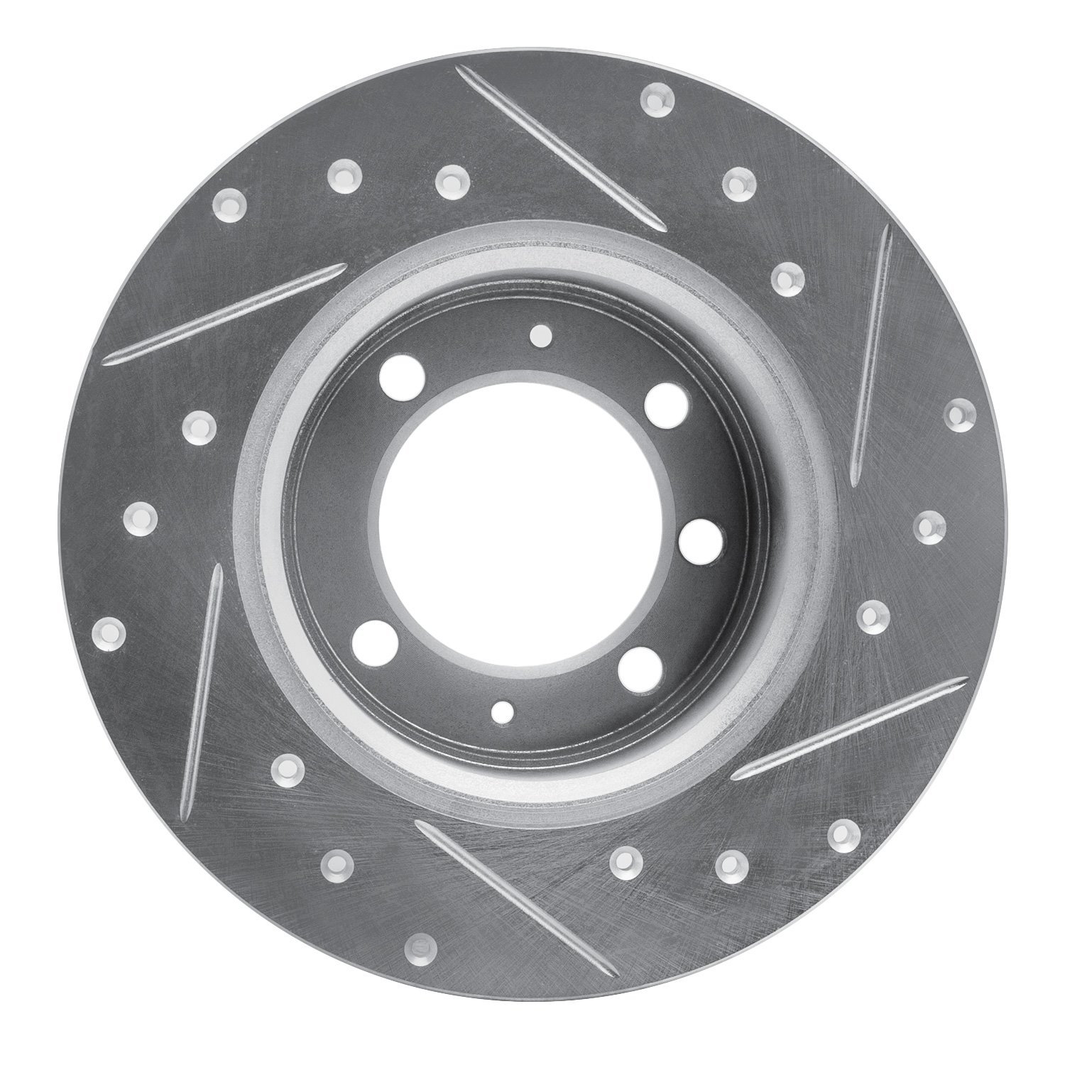 631-65000L Drilled/Slotted Brake Rotor [Silver], 1969-1987 GM, Position: Front Left,Rear Left