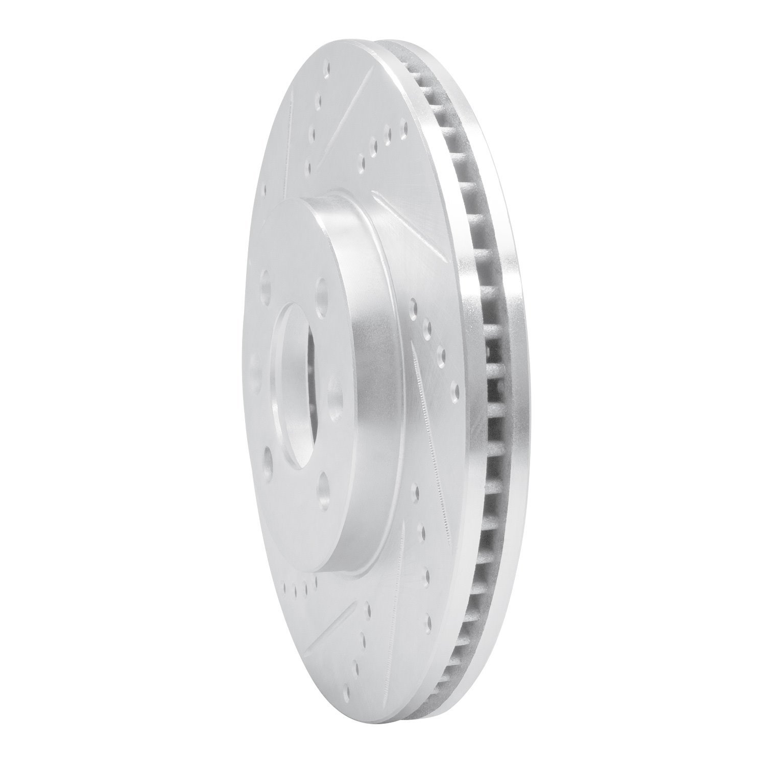 631-65007L Drilled/Slotted Brake Rotor [Silver], 1988-1998 GM, Position: Front Left
