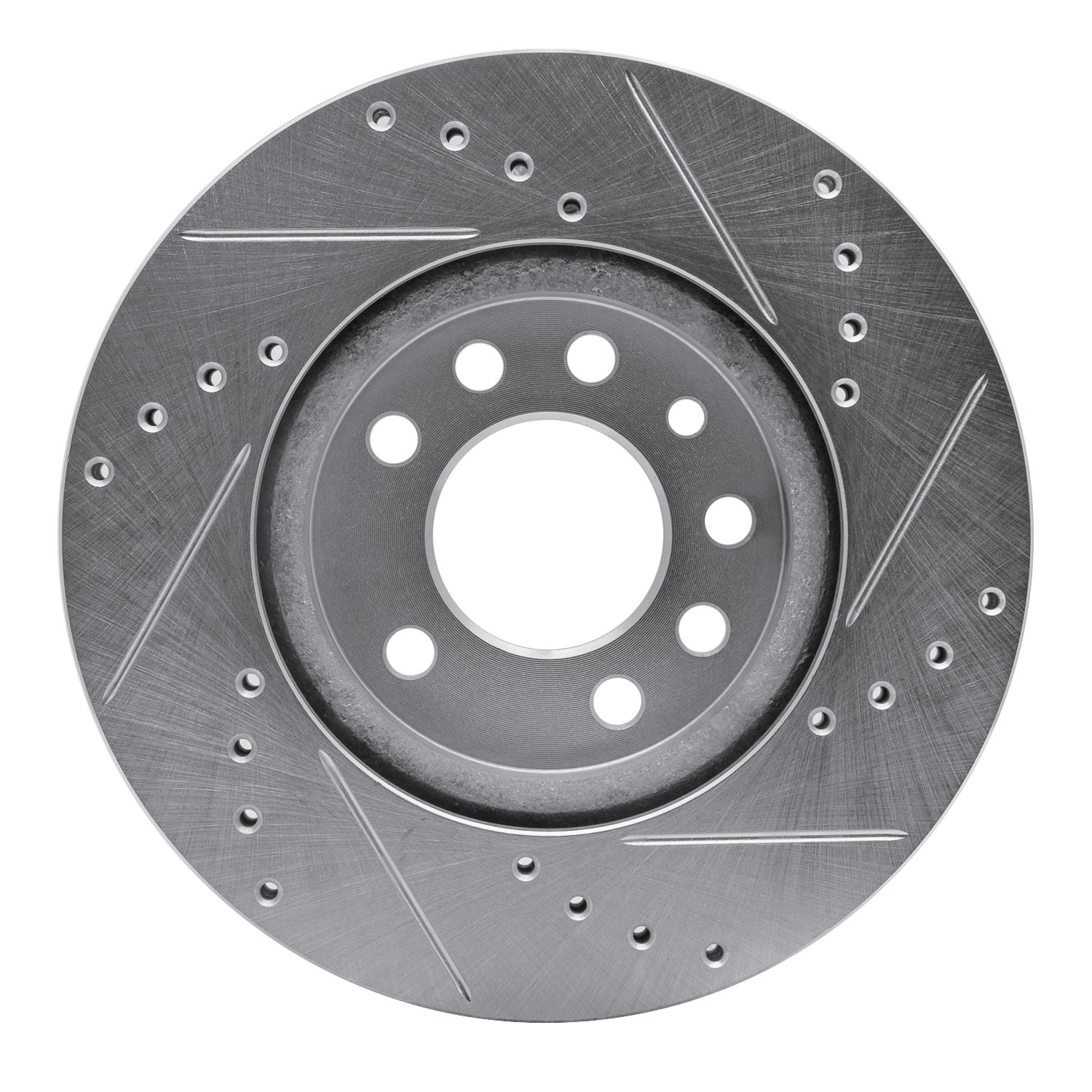 631-65008L Drilled/Slotted Brake Rotor [Silver], 1994-1996 GM, Position: Front Left