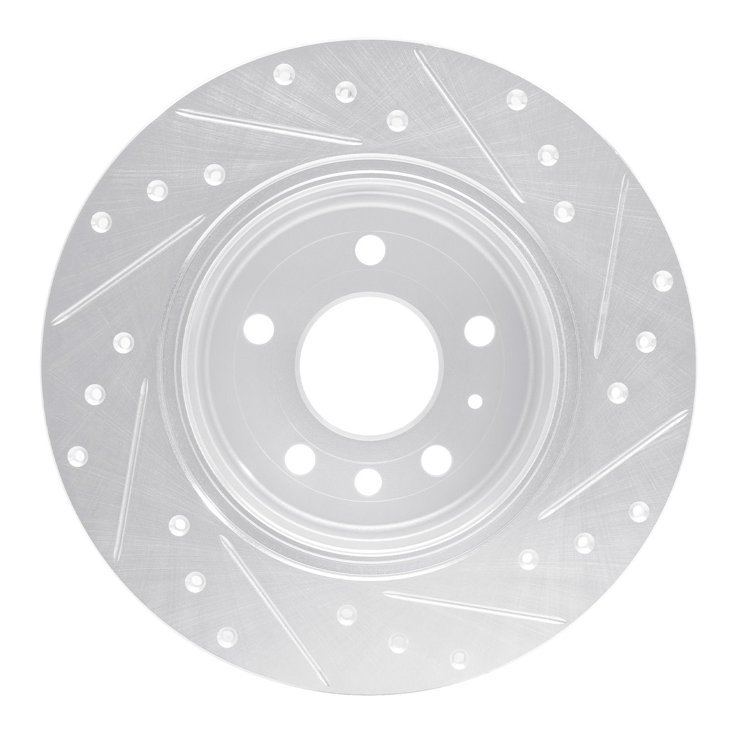 631-65010L Drilled/Slotted Brake Rotor [Silver], 1997-2008 GM, Position: Rear Left