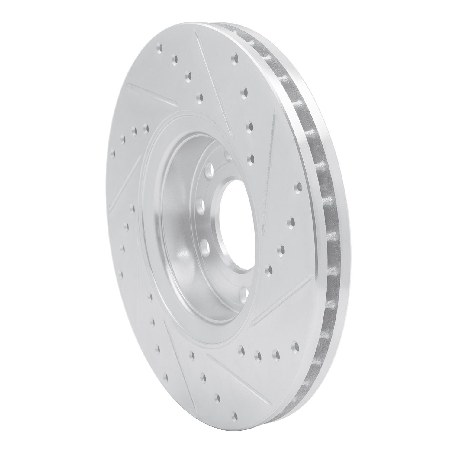 631-65016L Drilled/Slotted Brake Rotor [Silver], 2003-2011 GM, Position: Front Left