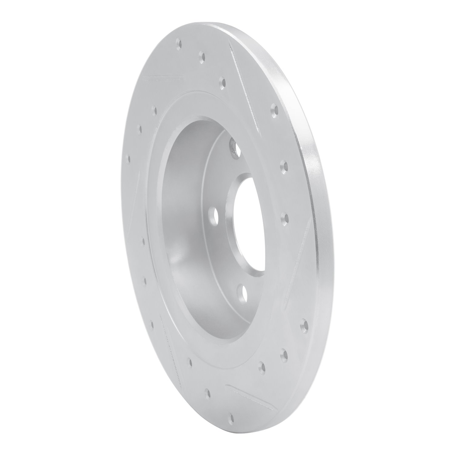 631-65017L Drilled/Slotted Brake Rotor [Silver], 2003-2011 GM, Position: Rear Left