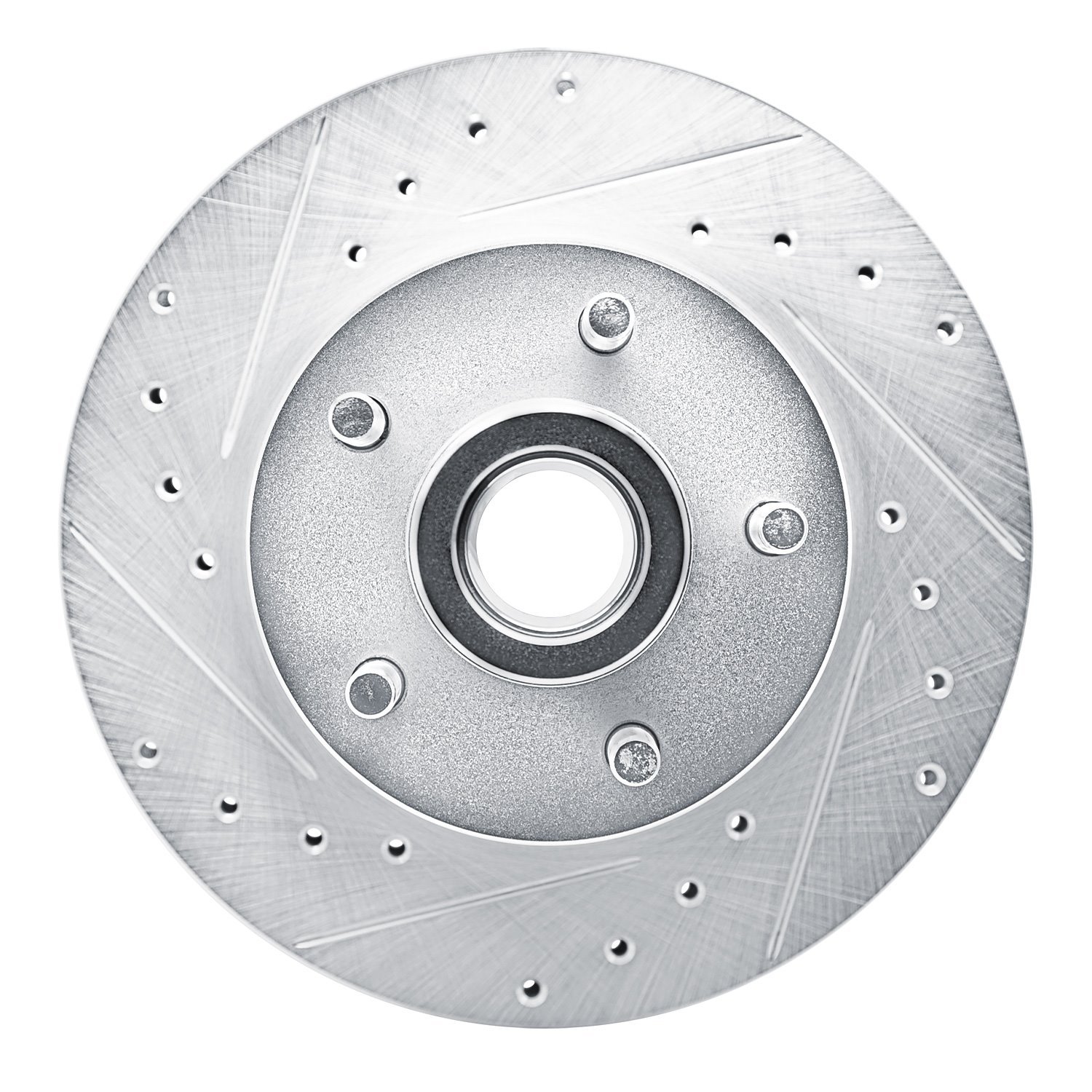 631-66002L Drilled/Slotted Brake Rotor [Silver], 1979-1983 GM, Position: Front Left