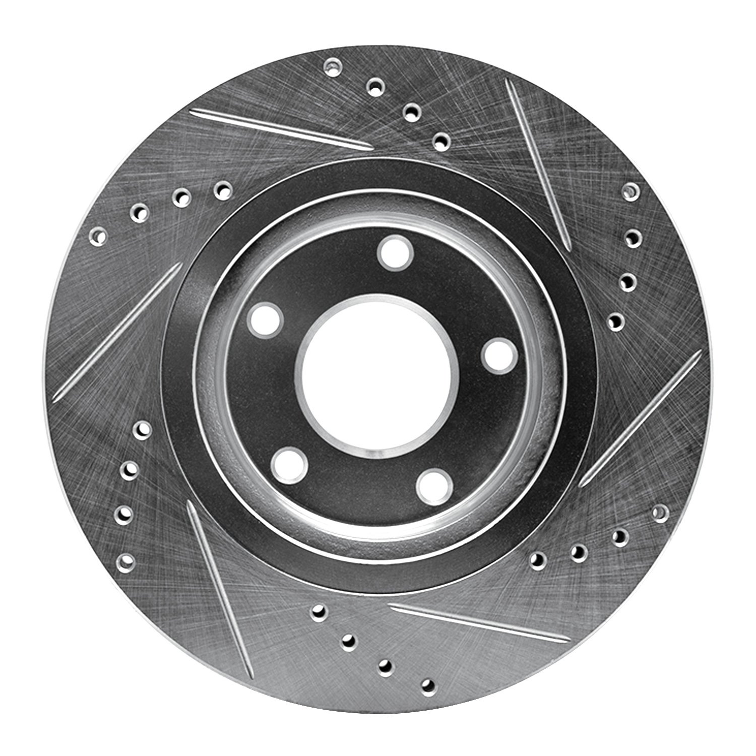 631-67058L Drilled/Slotted Brake Rotor [Silver], 2007-2015 Infiniti/Nissan, Position: Front Left