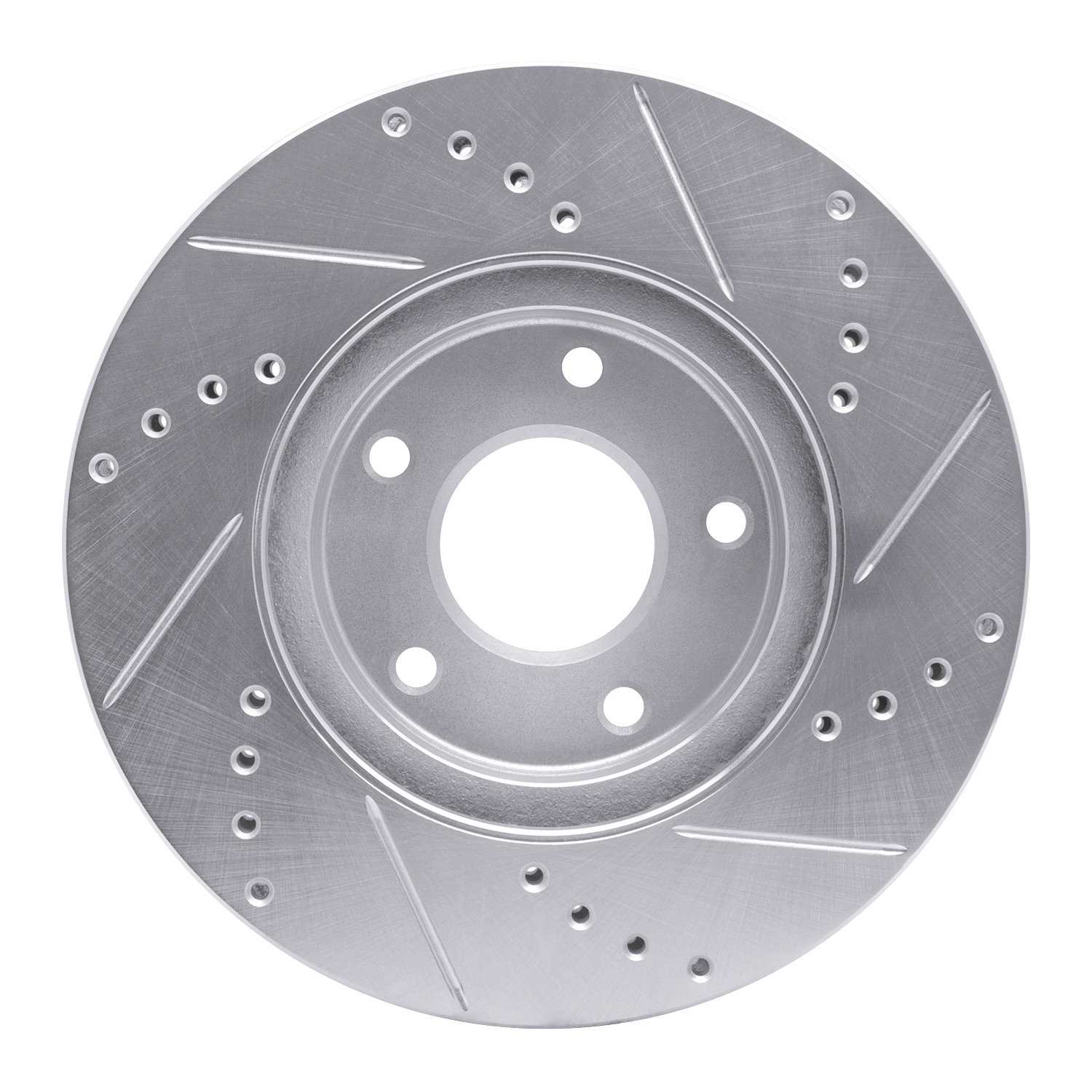 631-67087L Drilled/Slotted Brake Rotor [Silver], 2002-2017 Infiniti/Nissan, Position: Front Left
