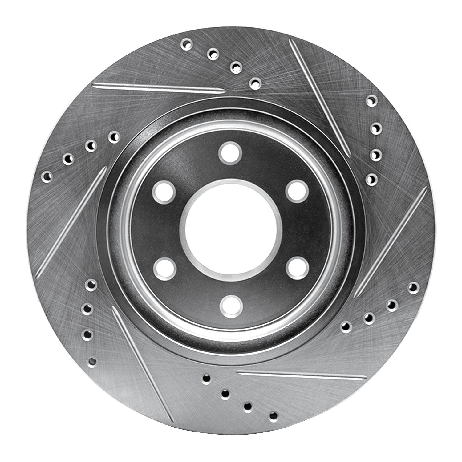 631-67092L Drilled/Slotted Brake Rotor [Silver], Fits Select Multiple Makes/Models, Position: Front Left