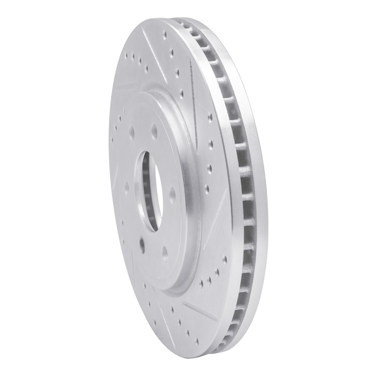 631-67095R Drilled/Slotted Brake Rotor [Silver], 2005-2021 Multiple Makes/Models, Position: Front Right