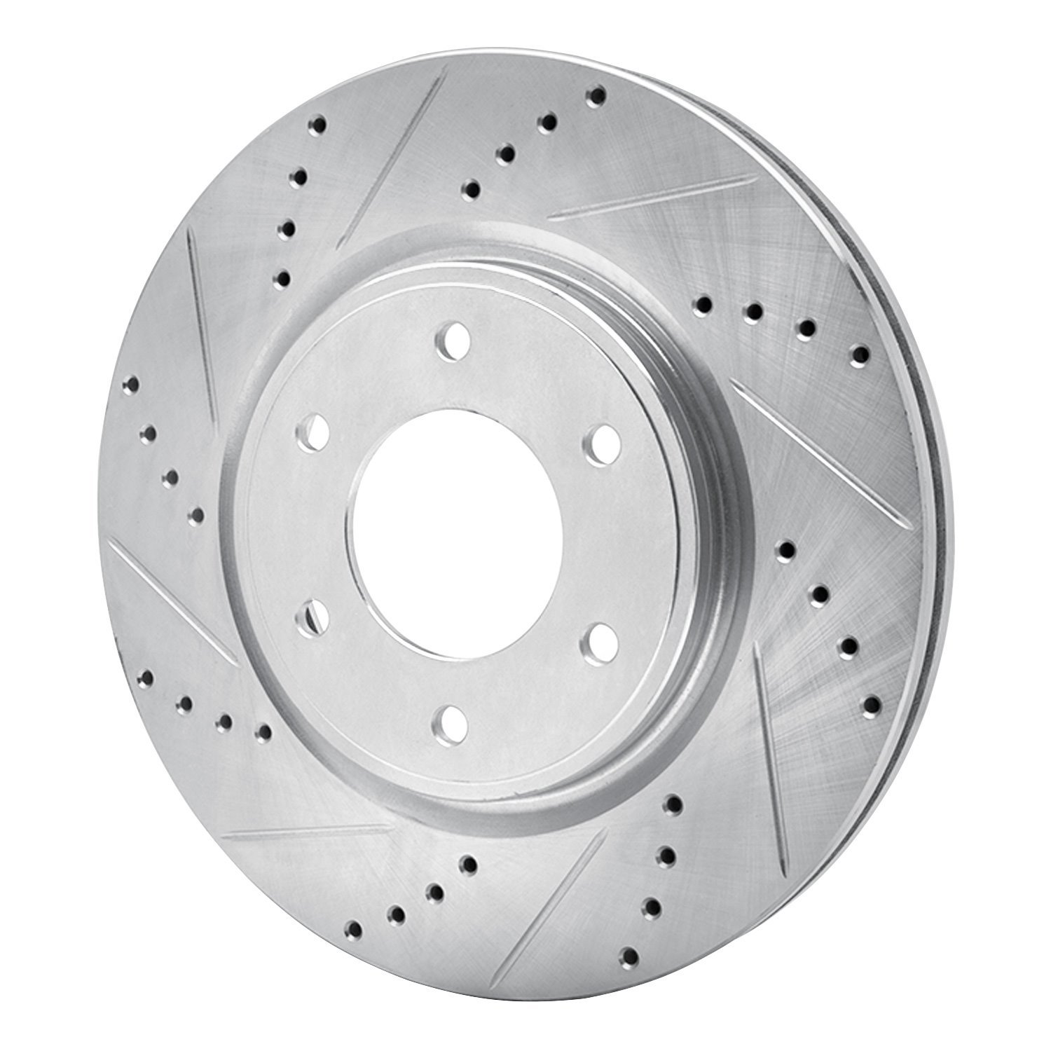 631-67098L Drilled/Slotted Brake Rotor [Silver], Fits Select Infiniti/Nissan, Position: Front Left