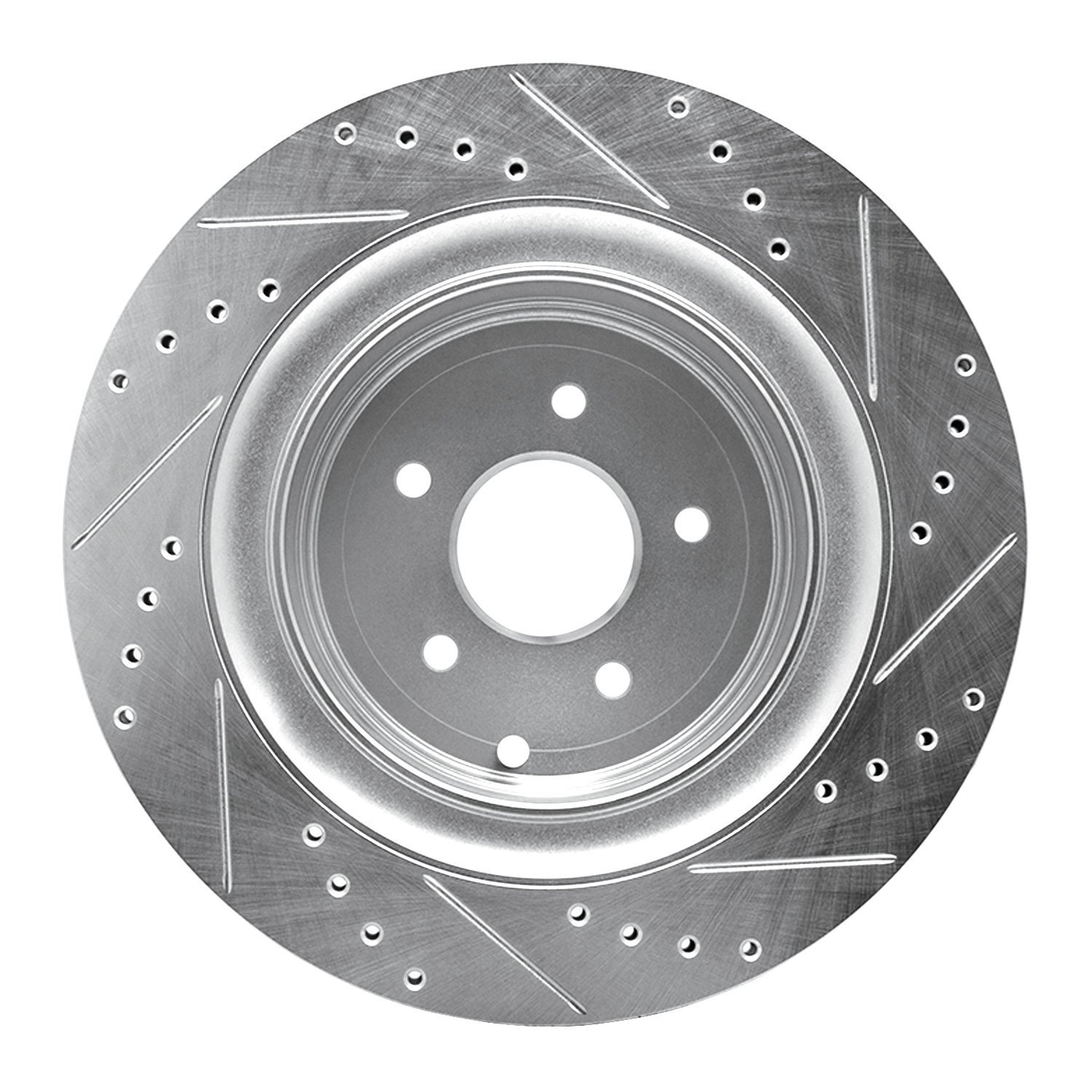 631-68015L Drilled/Slotted Brake Rotor [Silver], Fits Select Infiniti/Nissan, Position: Rear Left