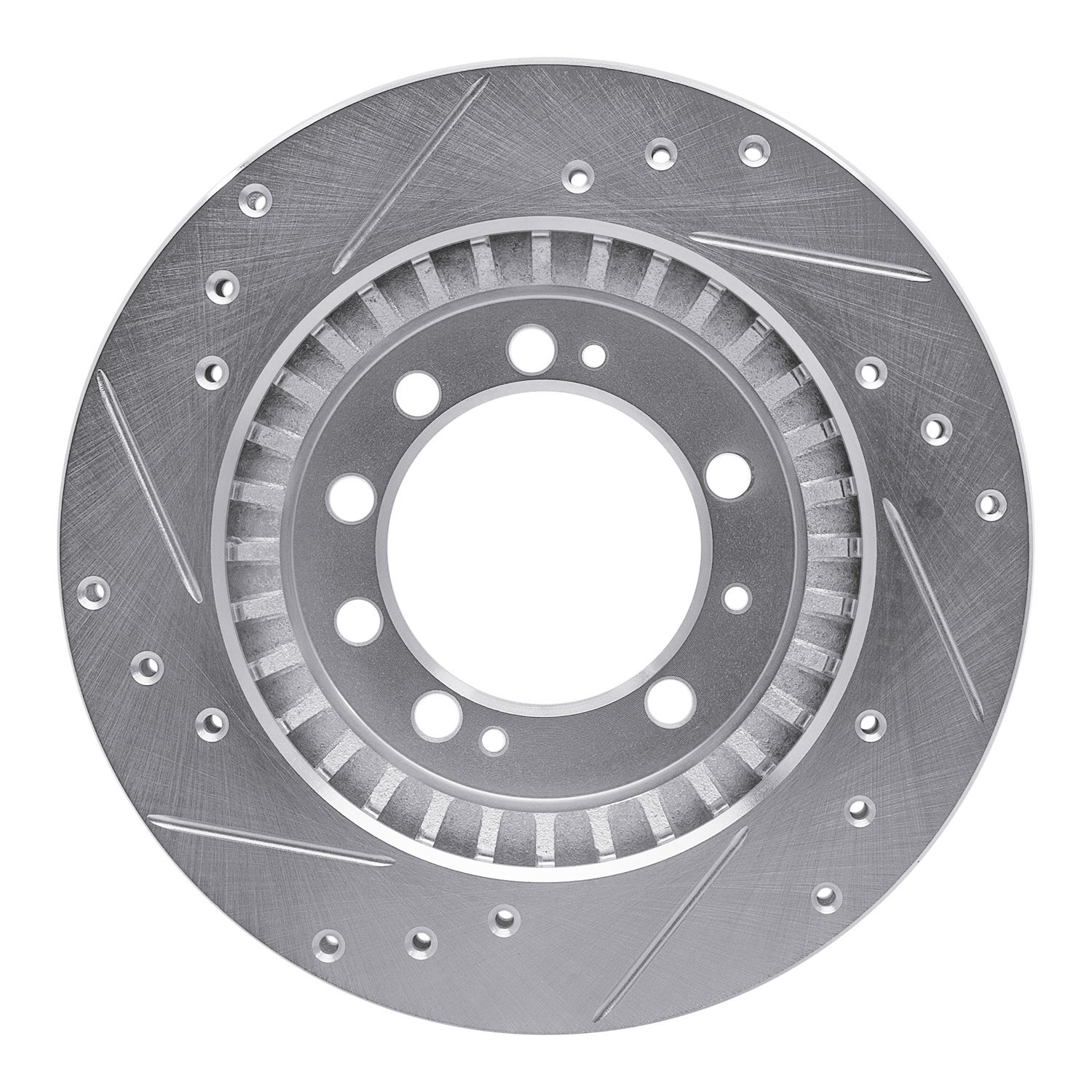 631-72005R Drilled/Slotted Brake Rotor [Silver], 1983-1989 Multiple Makes/Models, Position: Rear Right