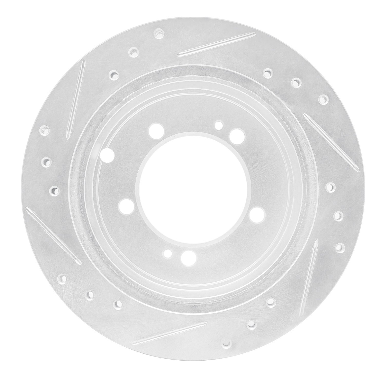 631-72016L Drilled/Slotted Brake Rotor [Silver], 1991-1999 Multiple Makes/Models, Position: Rear Left