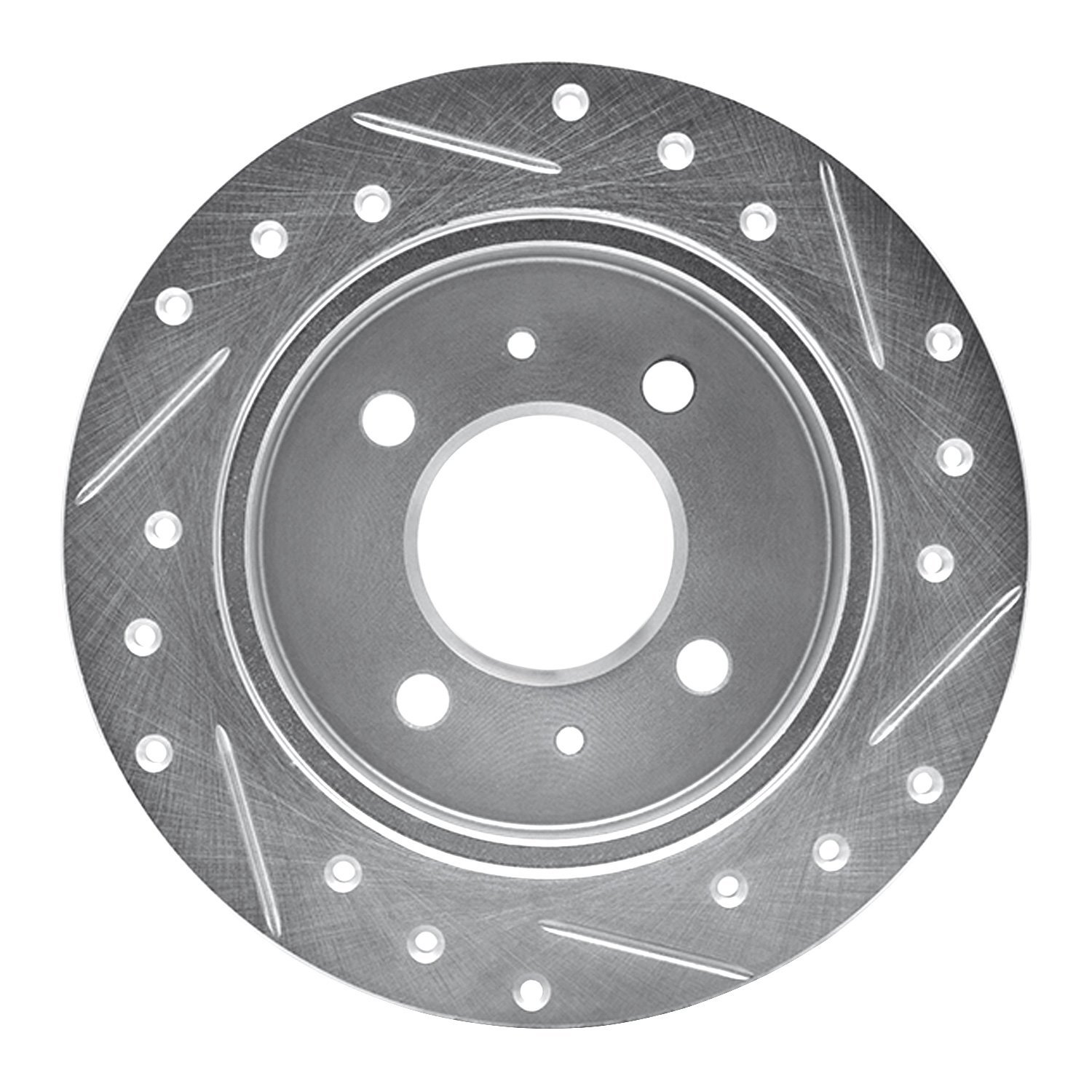 631-72026L Drilled/Slotted Brake Rotor [Silver], 1992-1996 Multiple Makes/Models, Position: Rear Left