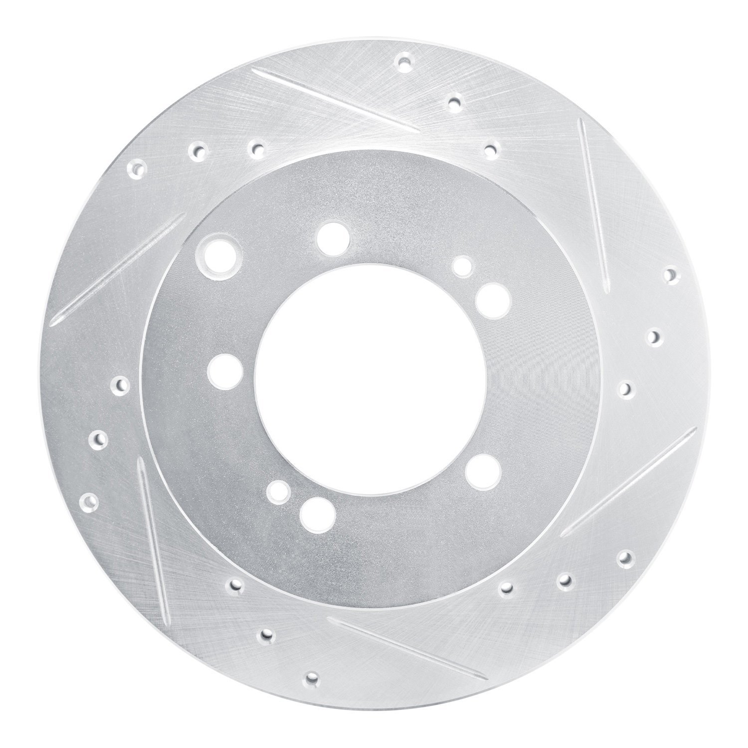 631-72027R Drilled/Slotted Brake Rotor [Silver], 1992-1996 Mitsubishi, Position: Rear Right