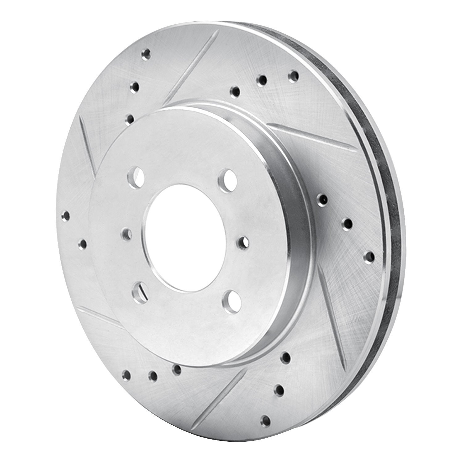 631-72033L Drilled/Slotted Brake Rotor [Silver], 1998-2007 Mitsubishi, Position: Front Left