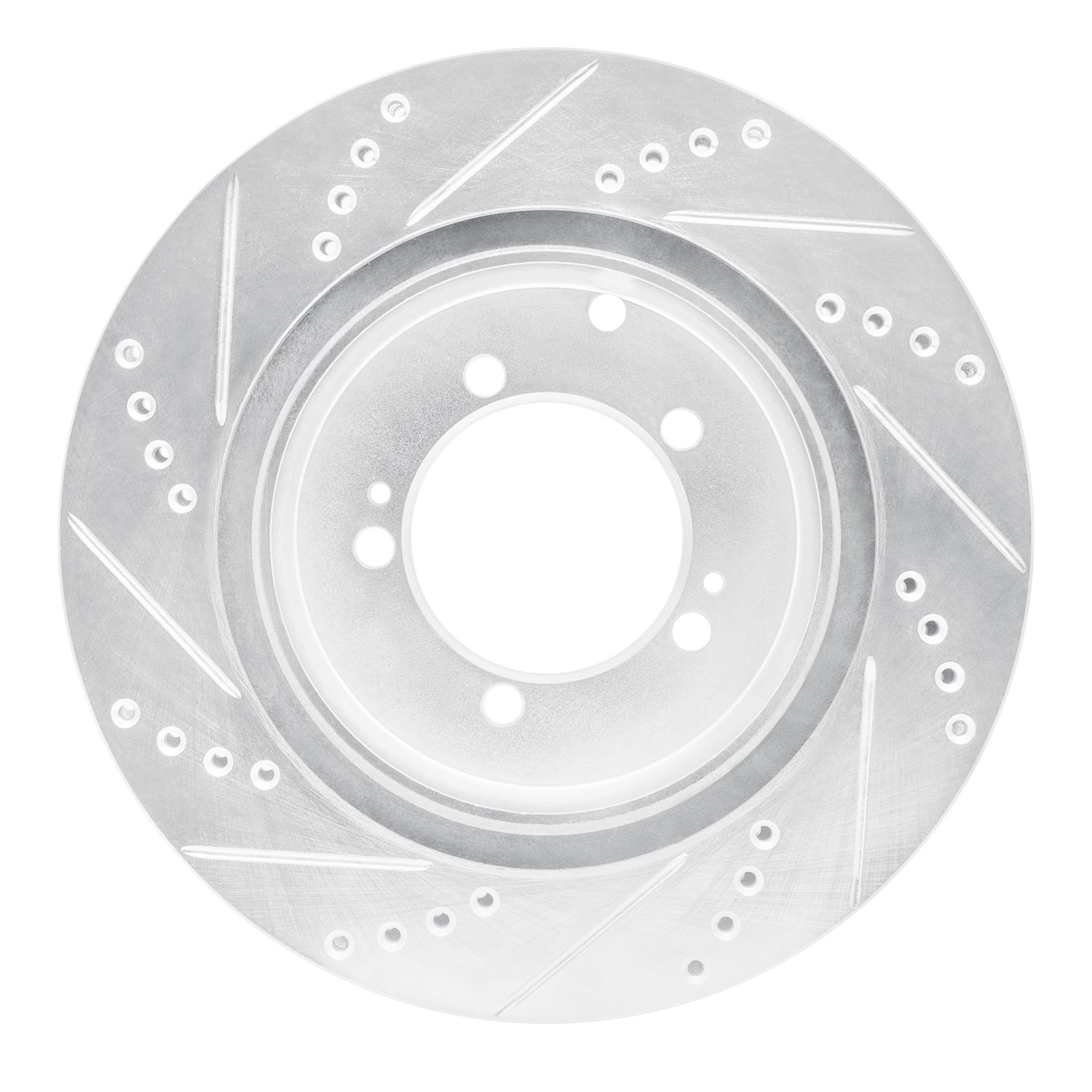 631-72036R Drilled/Slotted Brake Rotor [Silver], 2003-2006 Mitsubishi, Position: Rear Right