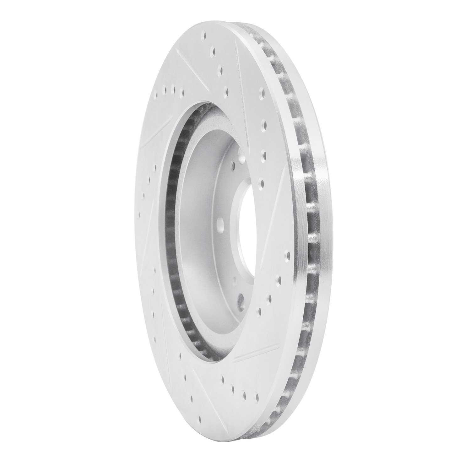 631-72037L Drilled/Slotted Brake Rotor [Silver], 2004-2012 Mitsubishi, Position: Front Left