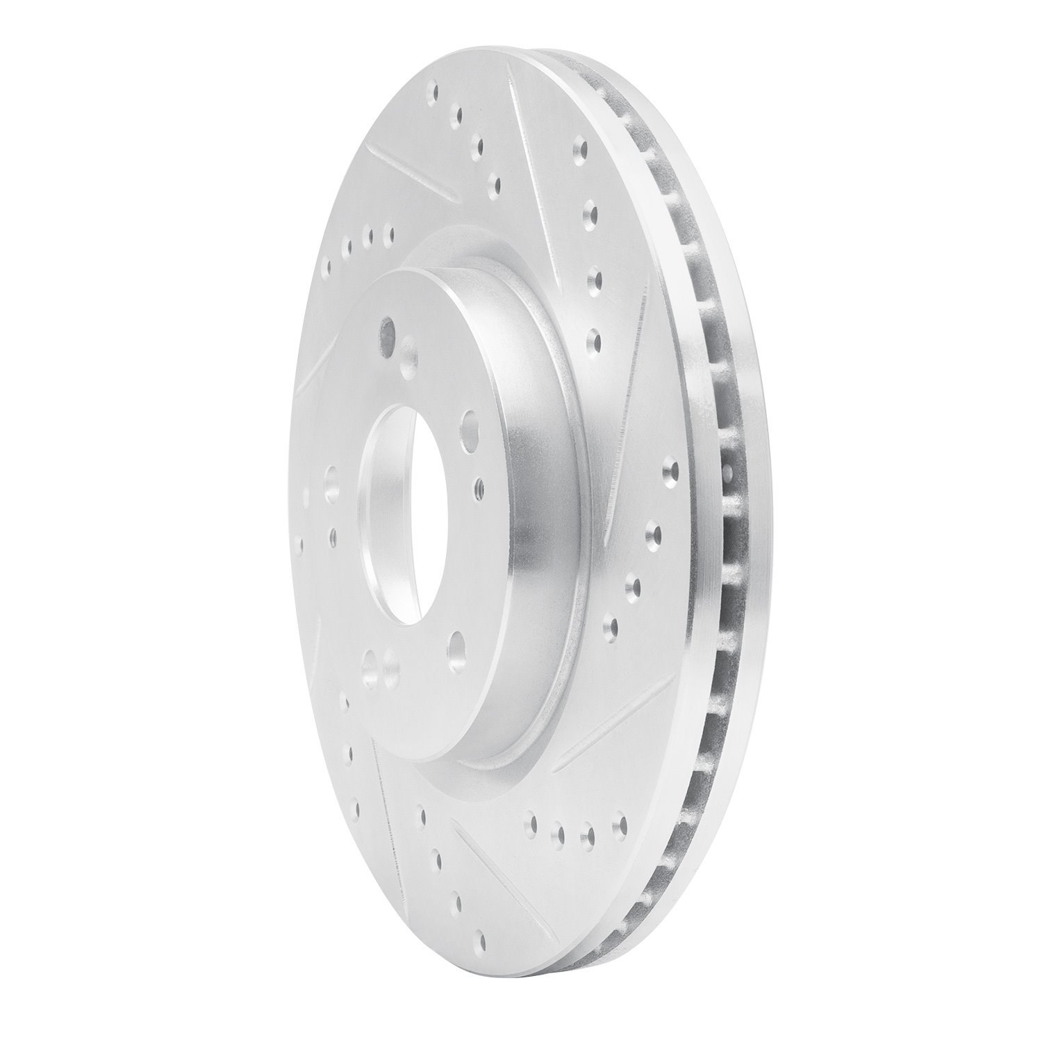 631-72037R Drilled/Slotted Brake Rotor [Silver], 2004-2012 Mitsubishi, Position: Front Right