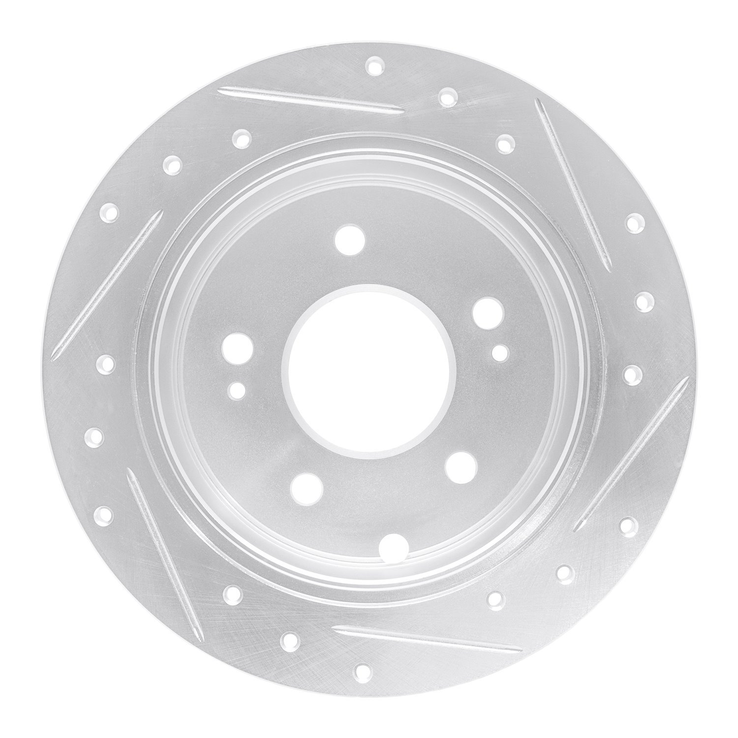 631-72038L Drilled/Slotted Brake Rotor [Silver], 2004-2012 Mitsubishi, Position: Rear Left