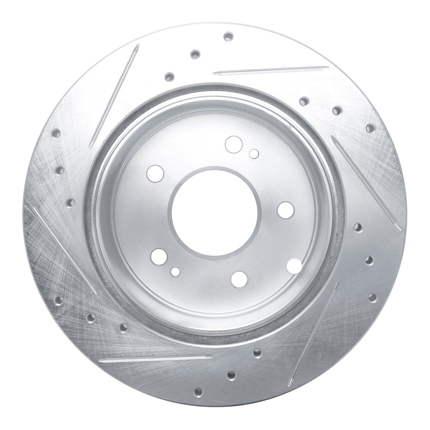631-72040R Drilled/Slotted Brake Rotor [Silver], 2006-2012 Mitsubishi, Position: Rear Right