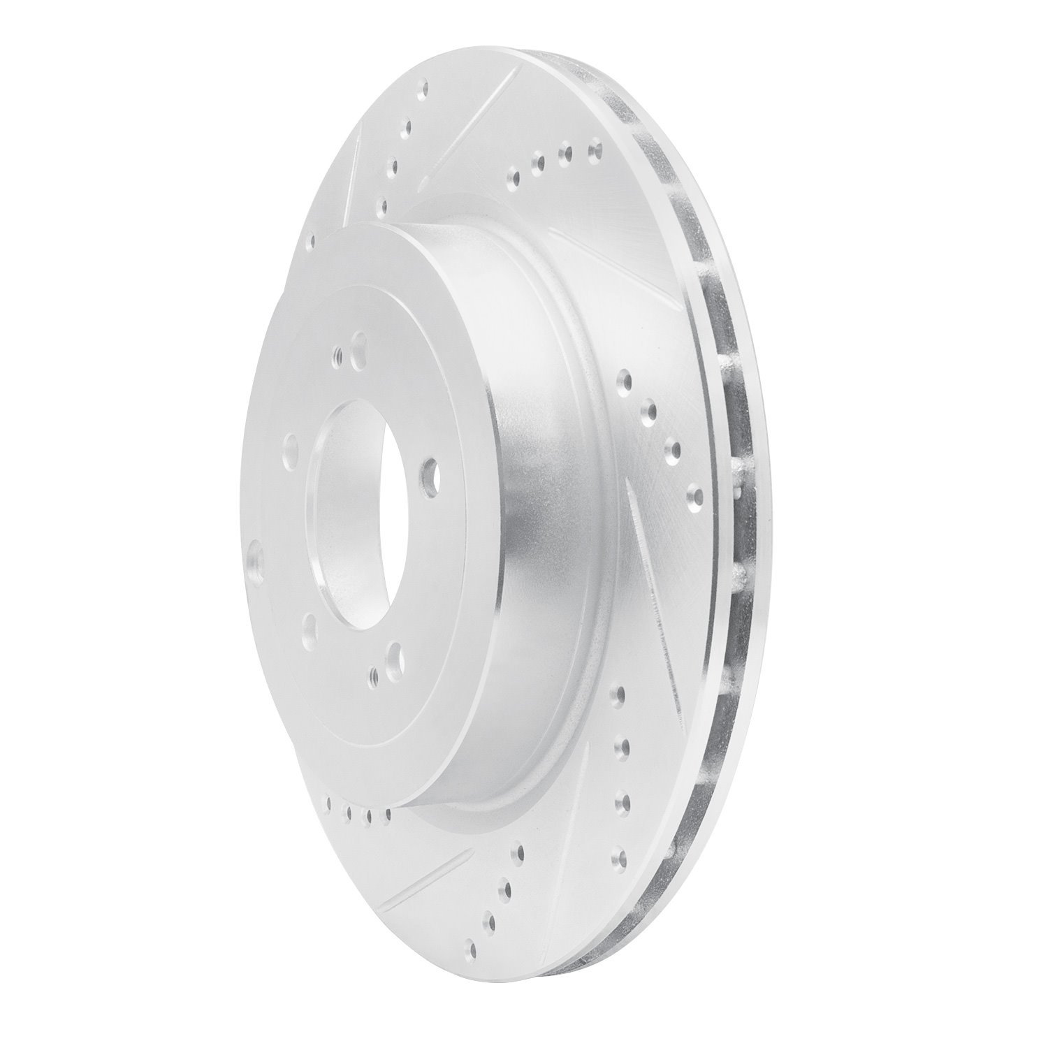 631-72042L Drilled/Slotted Brake Rotor [Silver], 2008-2015 Mitsubishi, Position: Rear Left