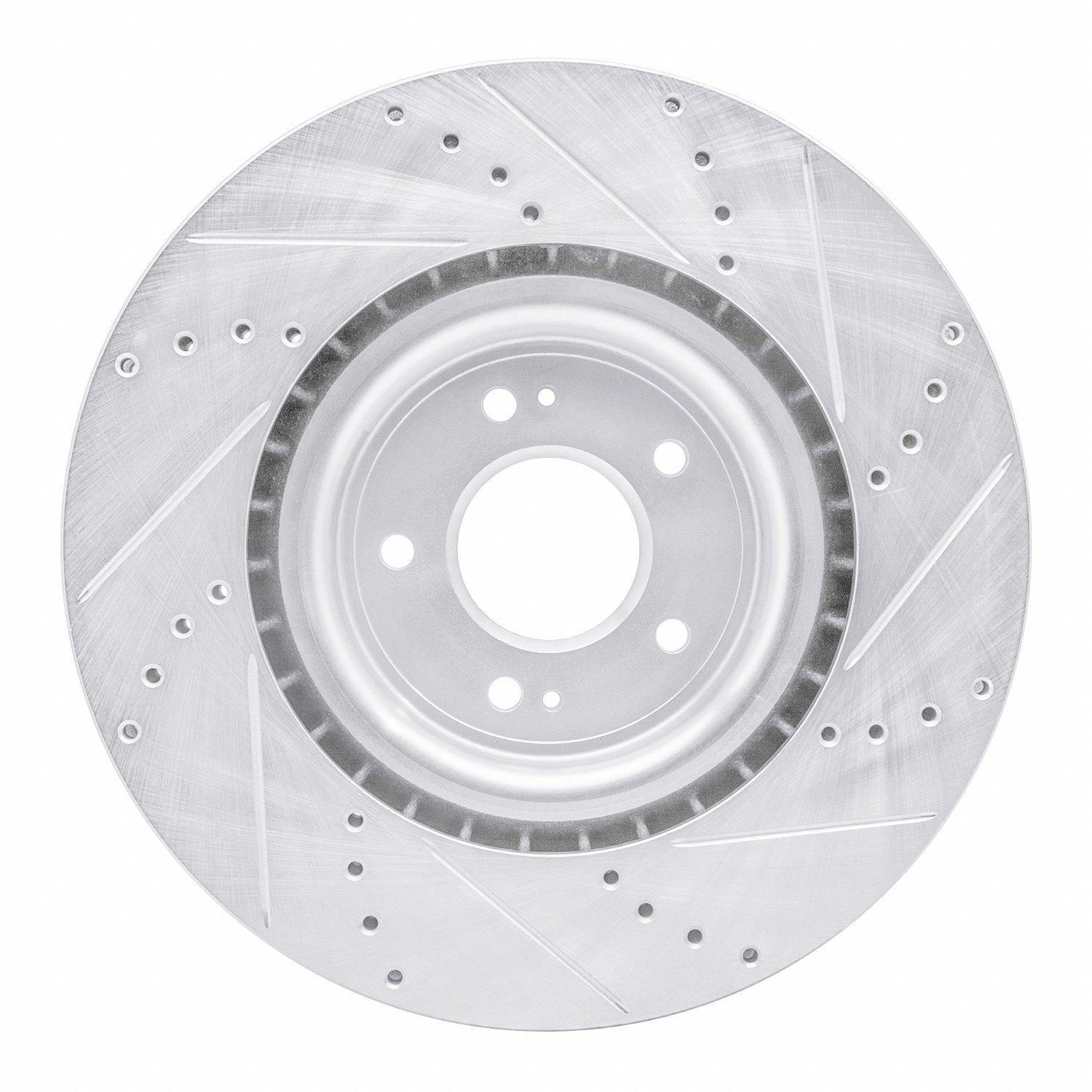 631-72043L Drilled/Slotted Brake Rotor [Silver], 2008-2015 Mitsubishi, Position: Front Left