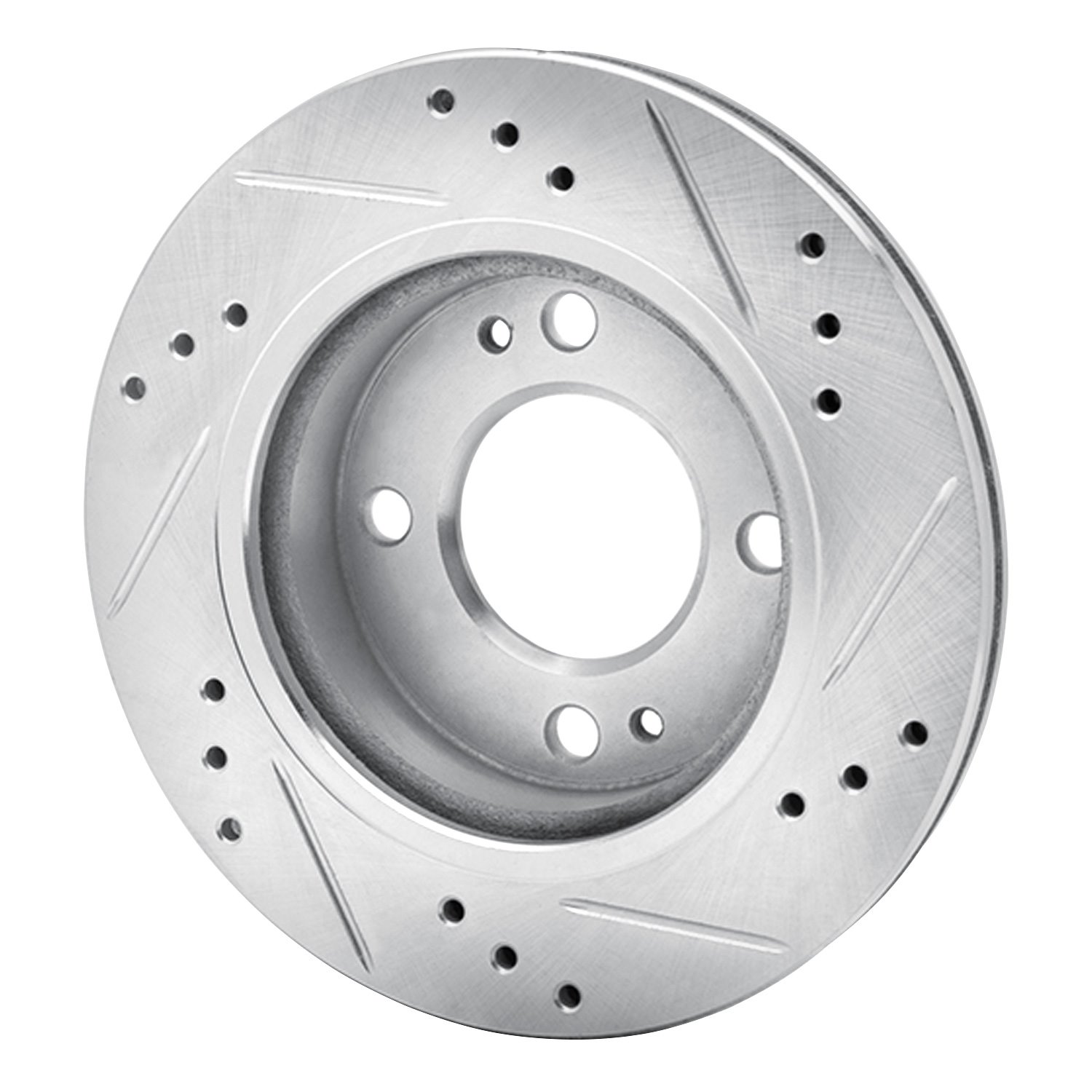 631-72045L Drilled/Slotted Brake Rotor [Silver], 2014-2015 Mitsubishi, Position: Front Left