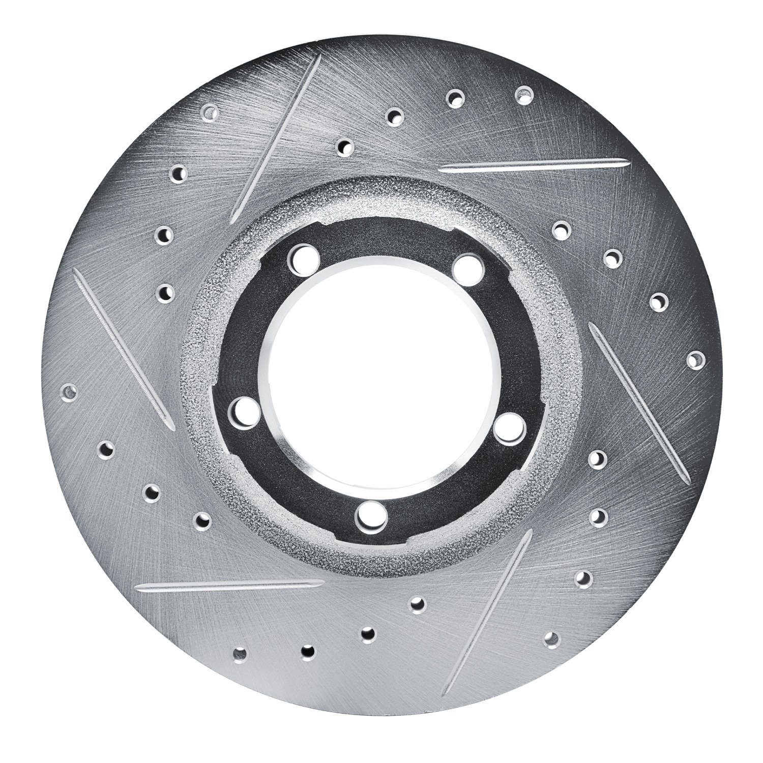 631-72050L Drilled/Slotted Brake Rotor [Silver], 1987-1990 Mitsubishi, Position: Front Left