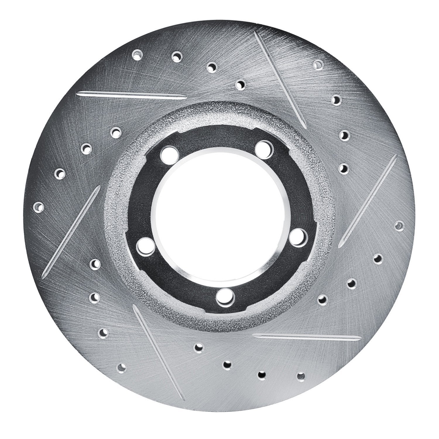 631-72050R Drilled/Slotted Brake Rotor [Silver], 1987-1990 Mitsubishi, Position: Front Right