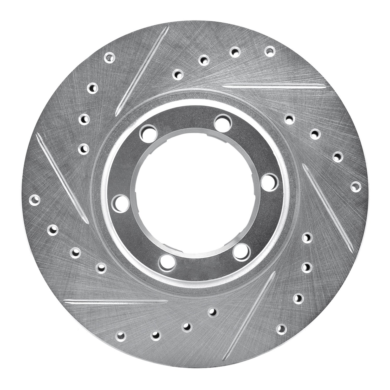 631-72051L Drilled/Slotted Brake Rotor [Silver], 1987-1989 Multiple Makes/Models, Position: Front Left