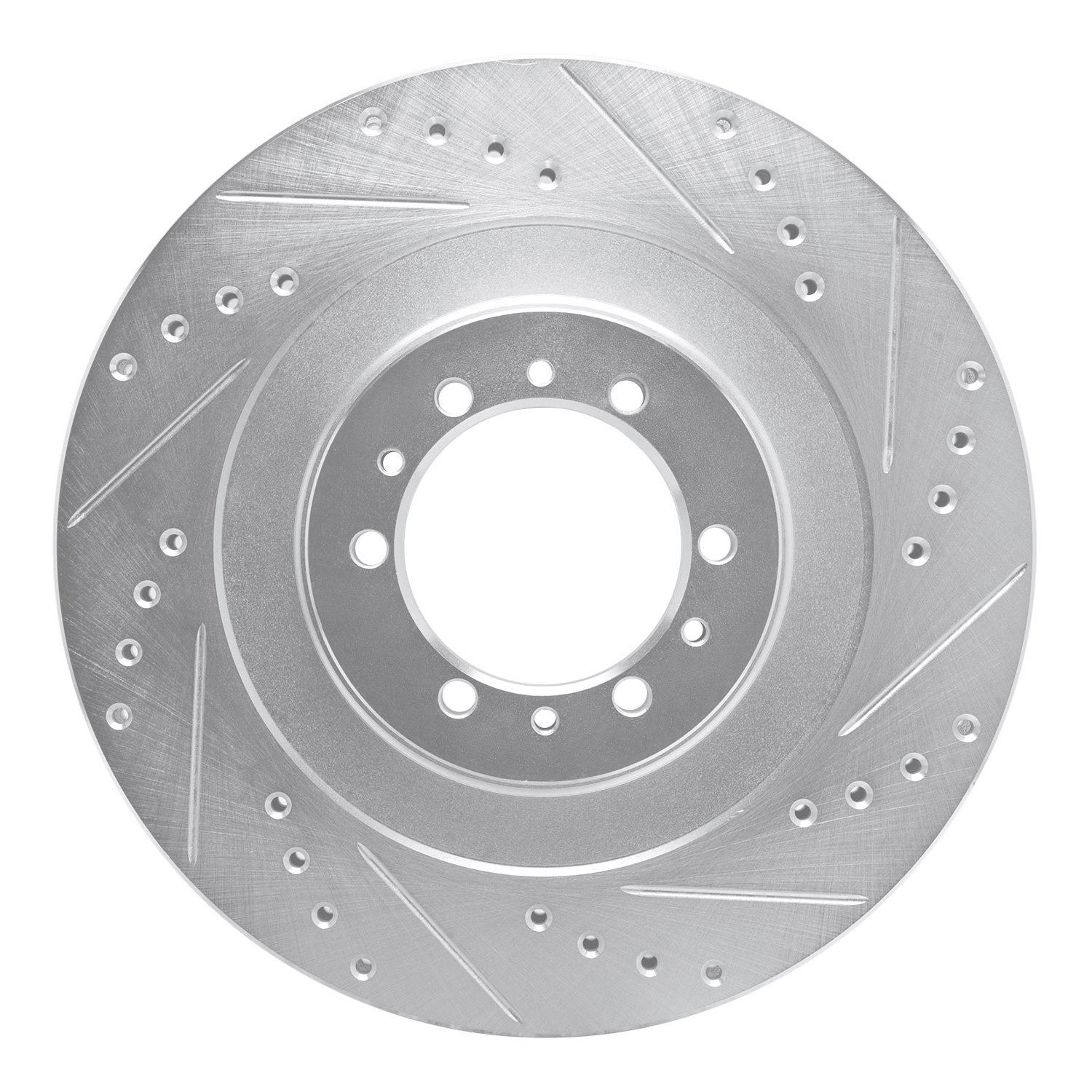 631-72055R Drilled/Slotted Brake Rotor [Silver], 1998-2004 Mitsubishi, Position: Front Right