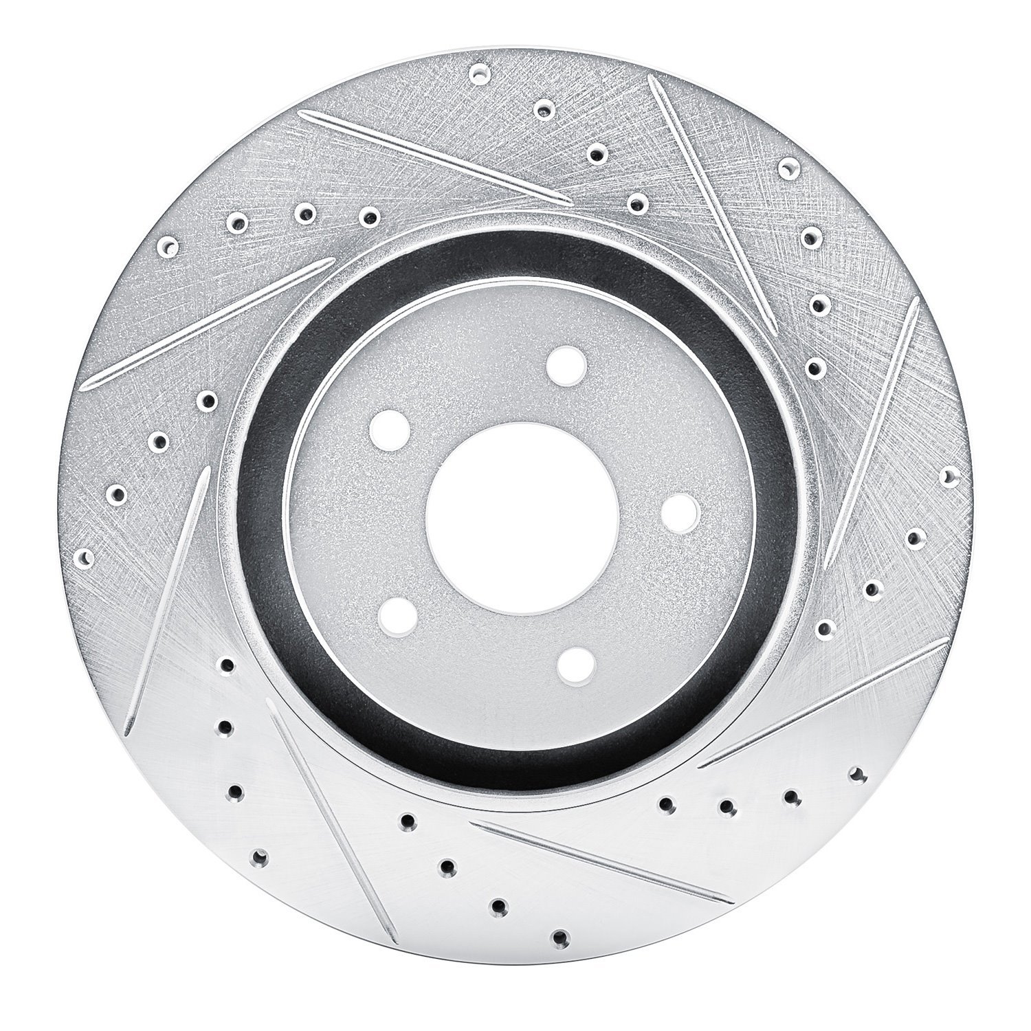 631-72070R Drilled/Slotted Brake Rotor [Silver], Fits Select Multiple Makes/Models, Position: Front Right