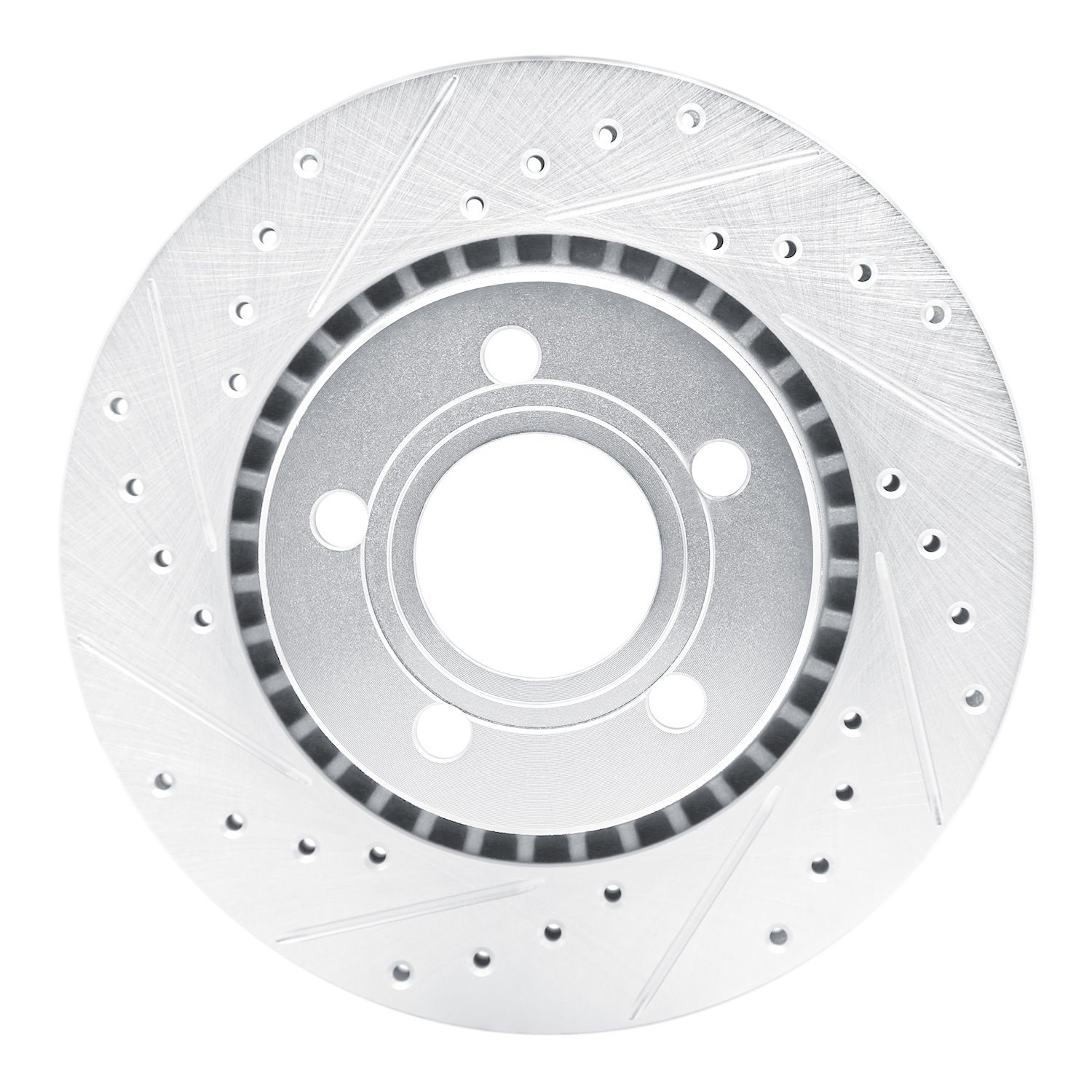 631-73004L Drilled/Slotted Brake Rotor [Silver], 1980-1986 Audi/Volkswagen, Position: Front Left