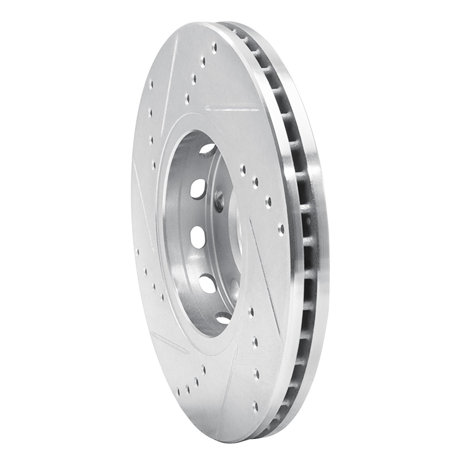 631-73008R Drilled/Slotted Brake Rotor [Silver], 1985-1991 Audi/Volkswagen, Position: Front Right
