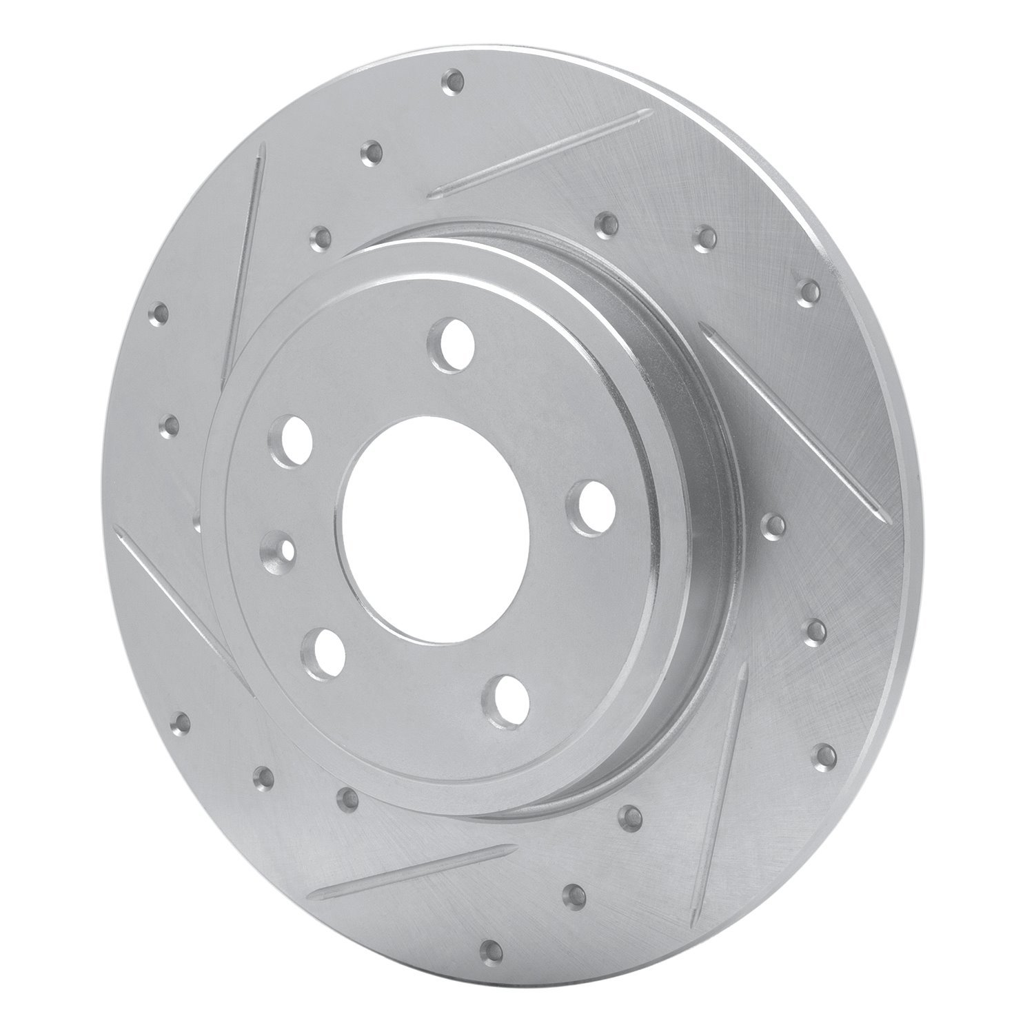 631-73037L Drilled/Slotted Brake Rotor [Silver], 2000-2009 Audi/Volkswagen, Position: Rear Left