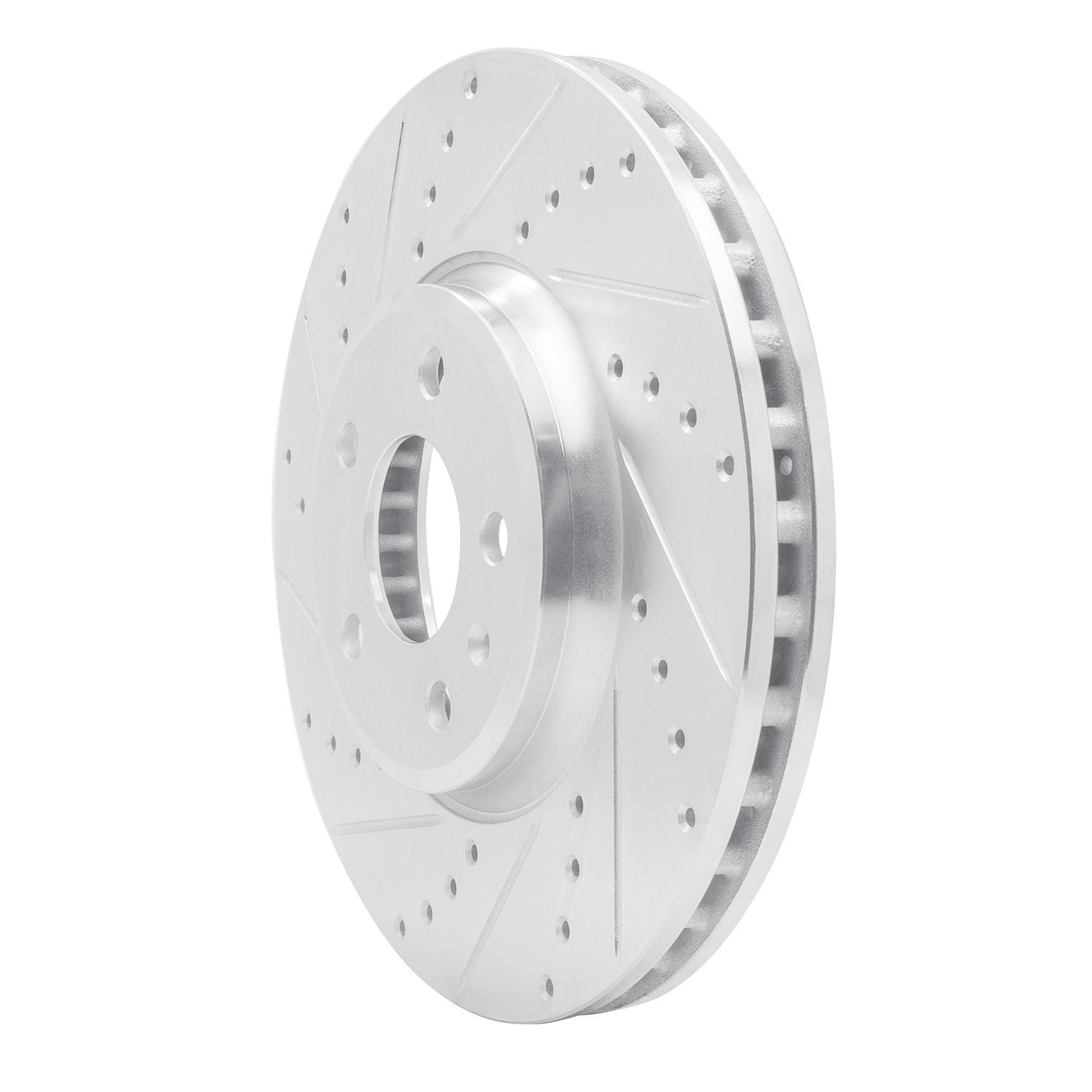 631-73057L Drilled/Slotted Brake Rotor [Silver], 2008-2012 Audi/Volkswagen, Position: Front Left