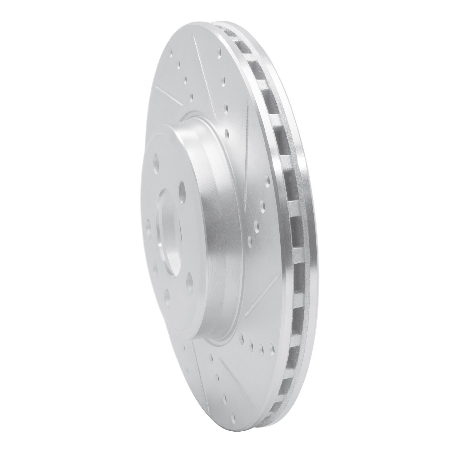 631-73086R Drilled/Slotted Brake Rotor [Silver], Fits Select Audi/Volkswagen, Position: Front Right