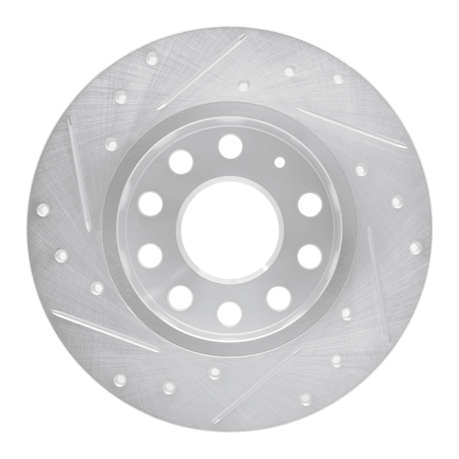 631-74027R Drilled/Slotted Brake Rotor [Silver], 2005-2013 Audi/Volkswagen, Position: Rear Right