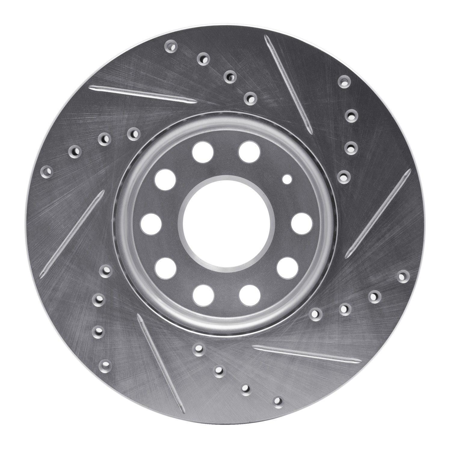 631-74028L Drilled/Slotted Brake Rotor [Silver], Fits Select Audi/Volkswagen, Position: Front Left